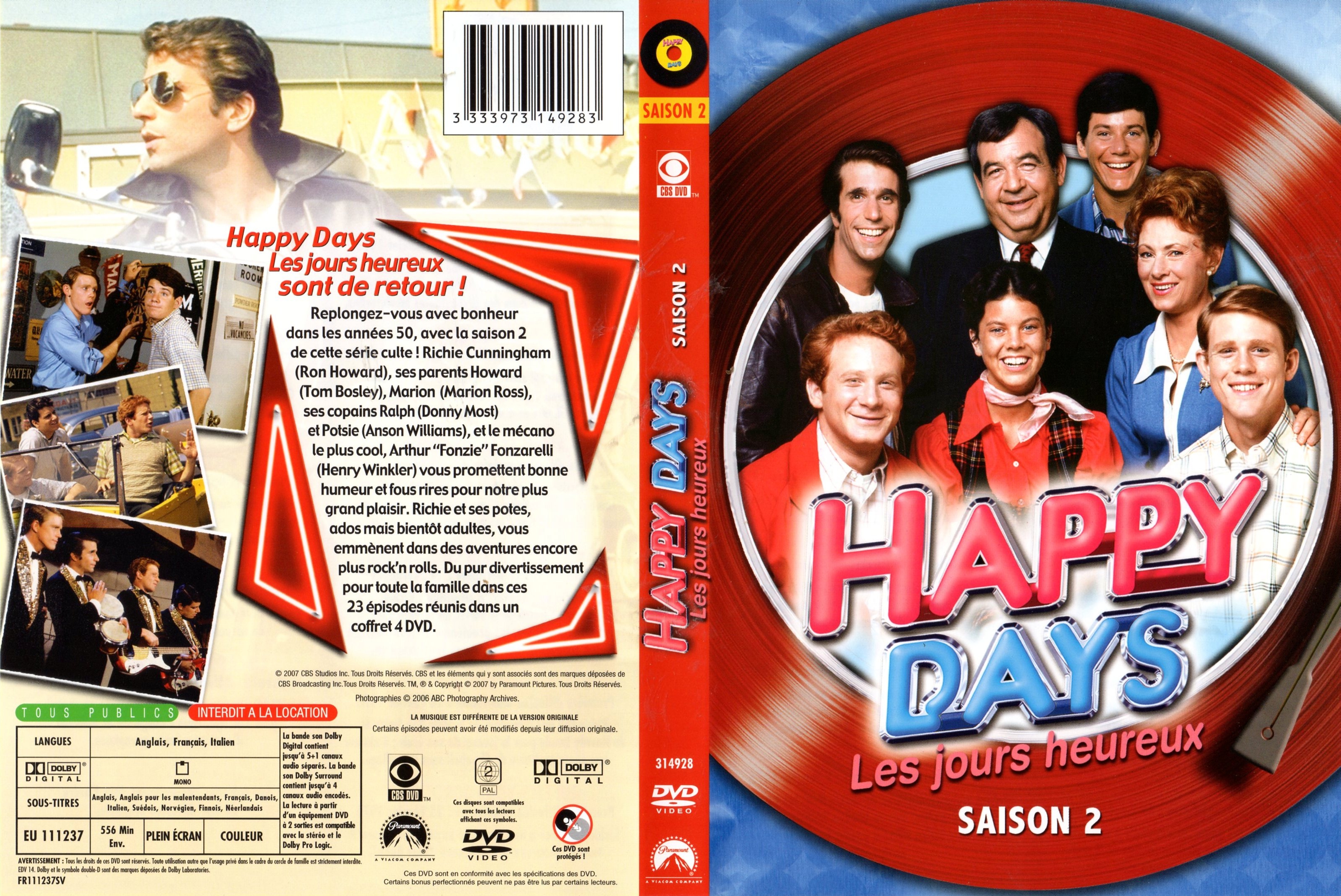 Jaquette DVD Happy days Saison 02 v2