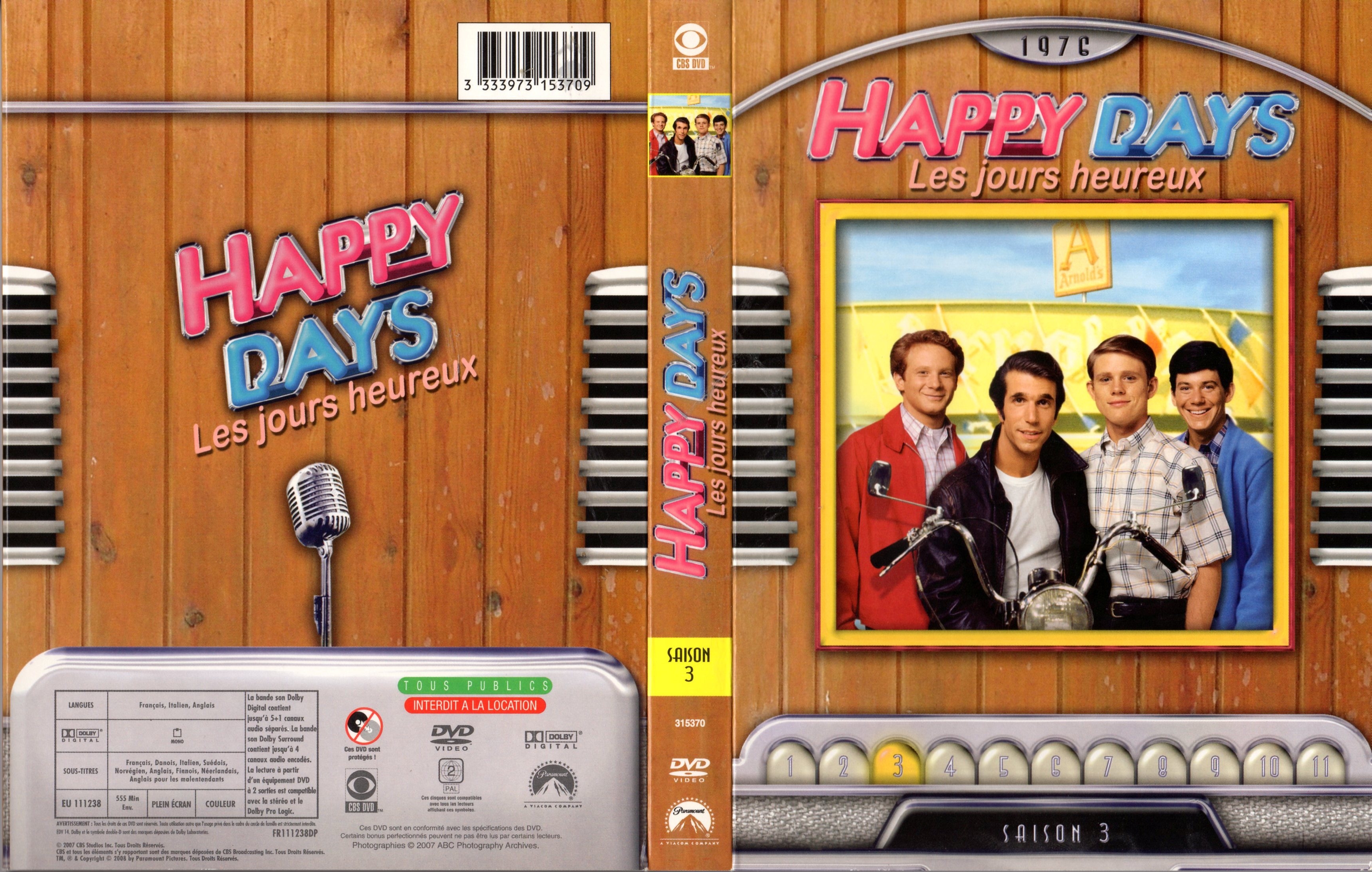 Jaquette DVD Happy days Saison 03