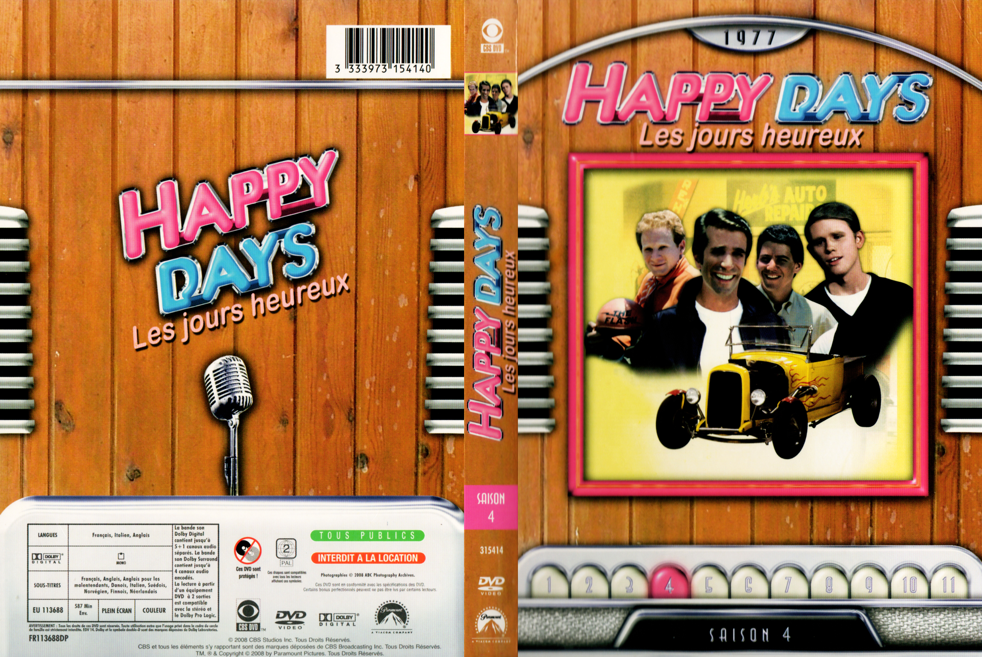Jaquette DVD Happy days Saison 04