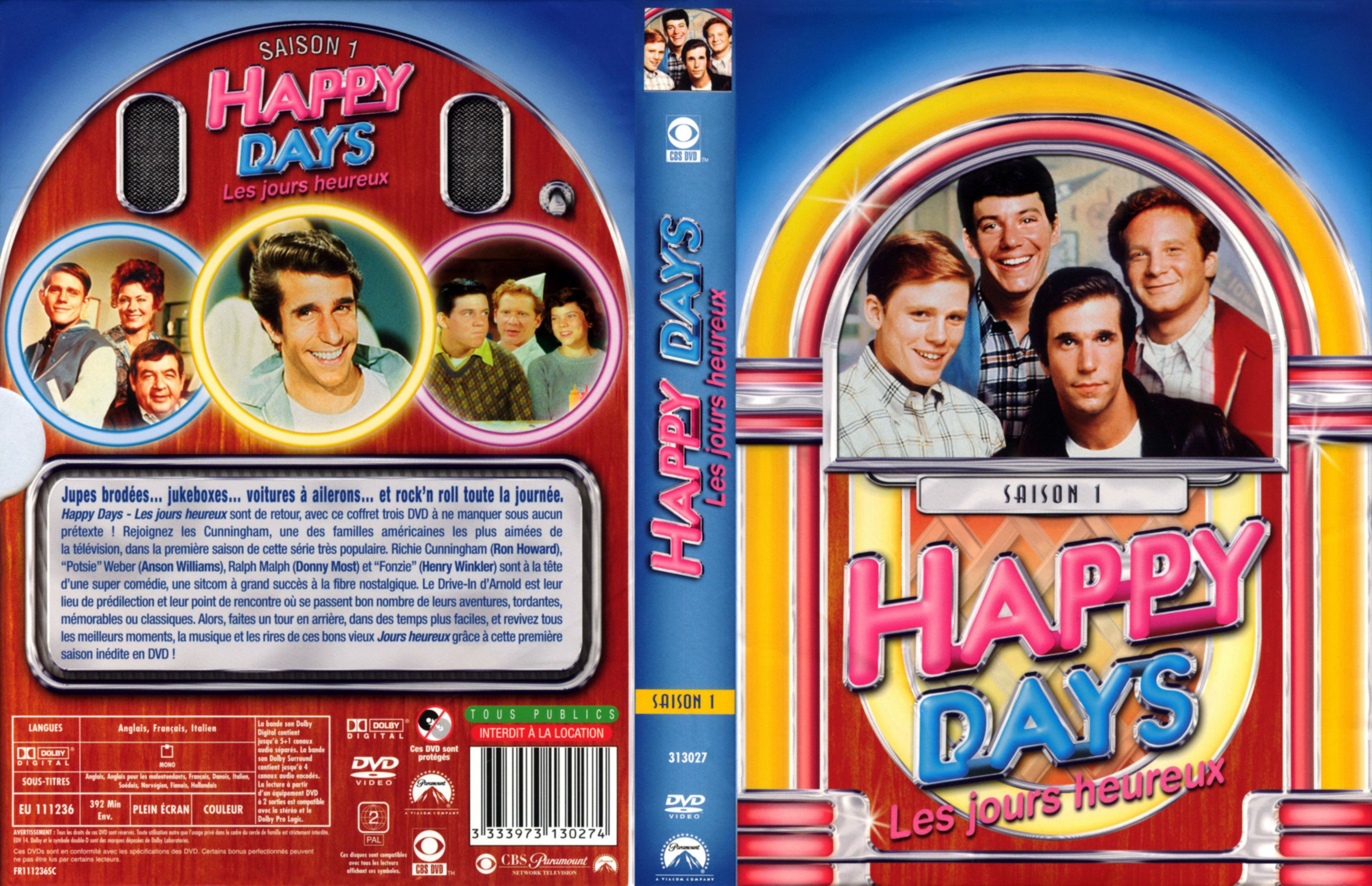 Jaquette DVD Happy days saison 01 COFFRET