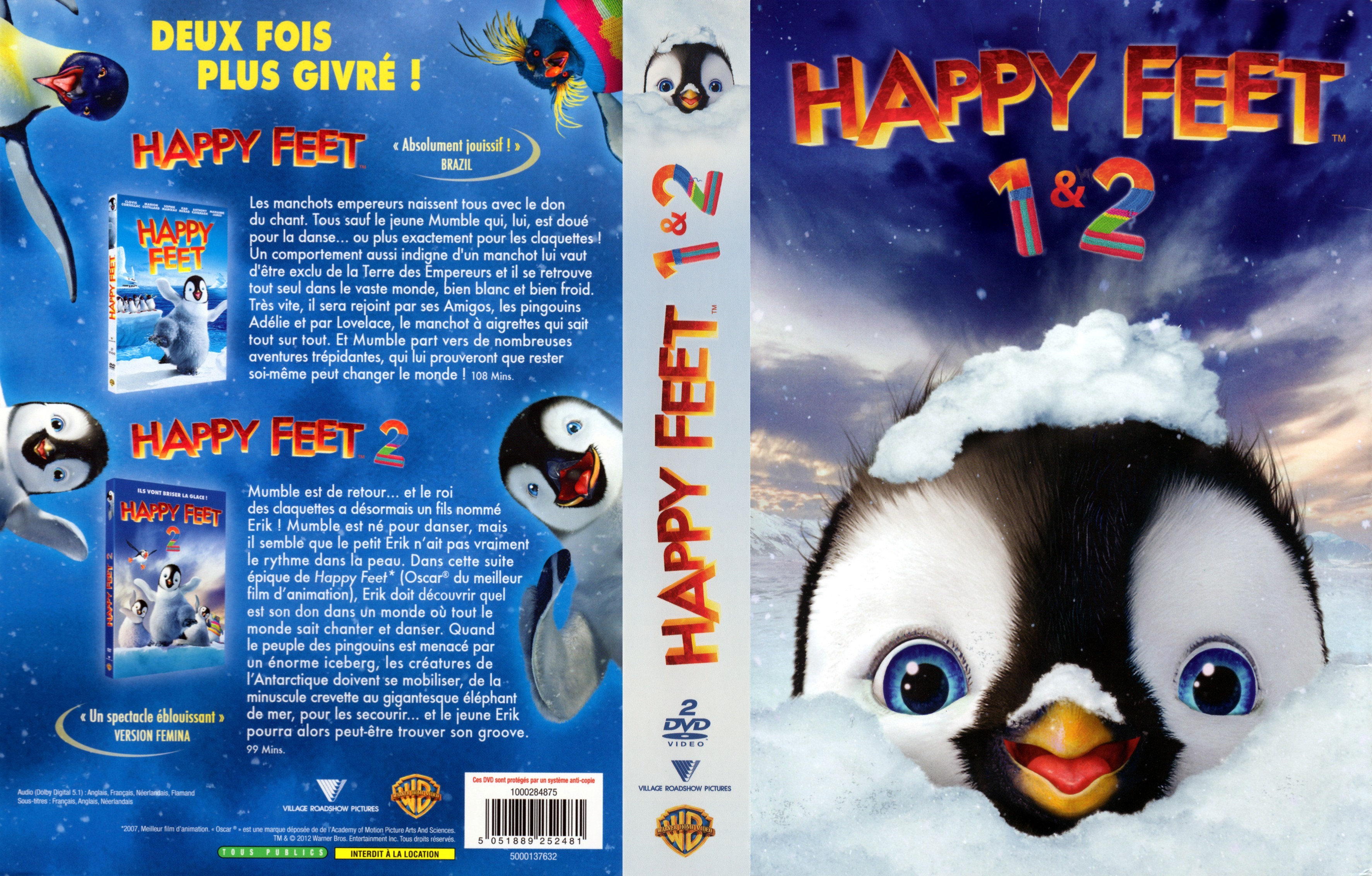 Jaquette DVD Happy feet 1 + 2 COFFRET