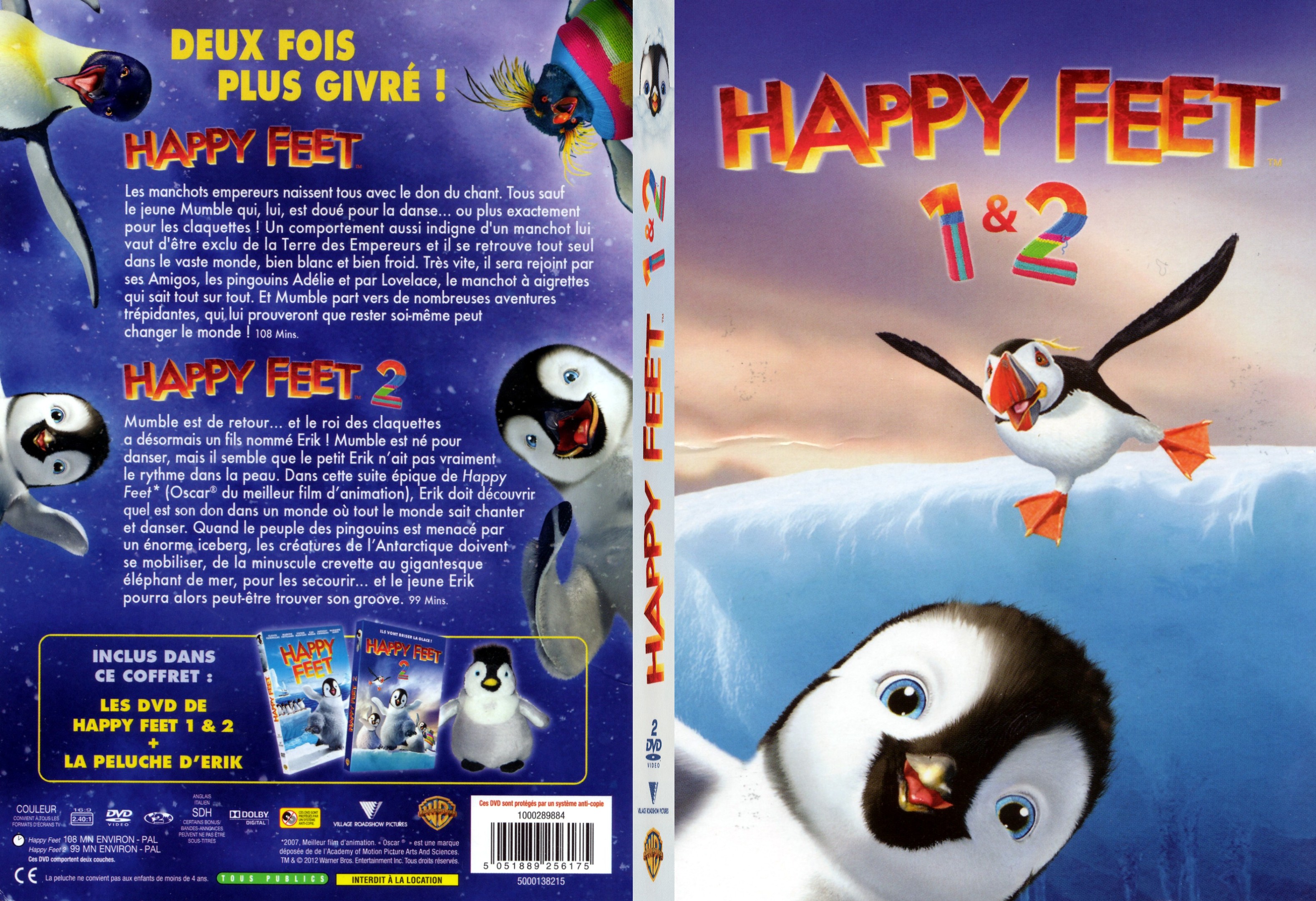 Jaquette DVD Happy feet 1 + 2 - SLIM