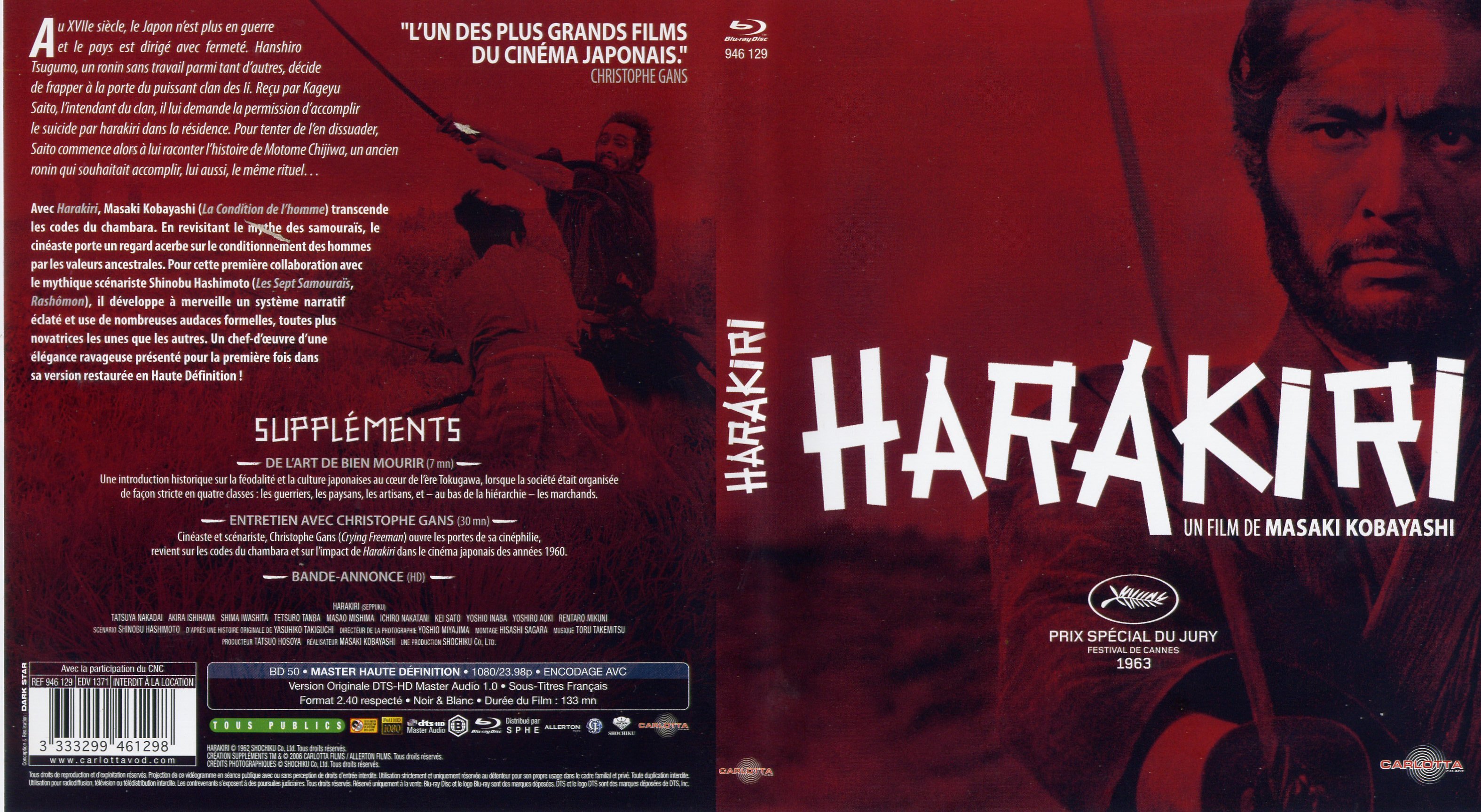 Jaquette DVD Harakiri (BLU-RAY)