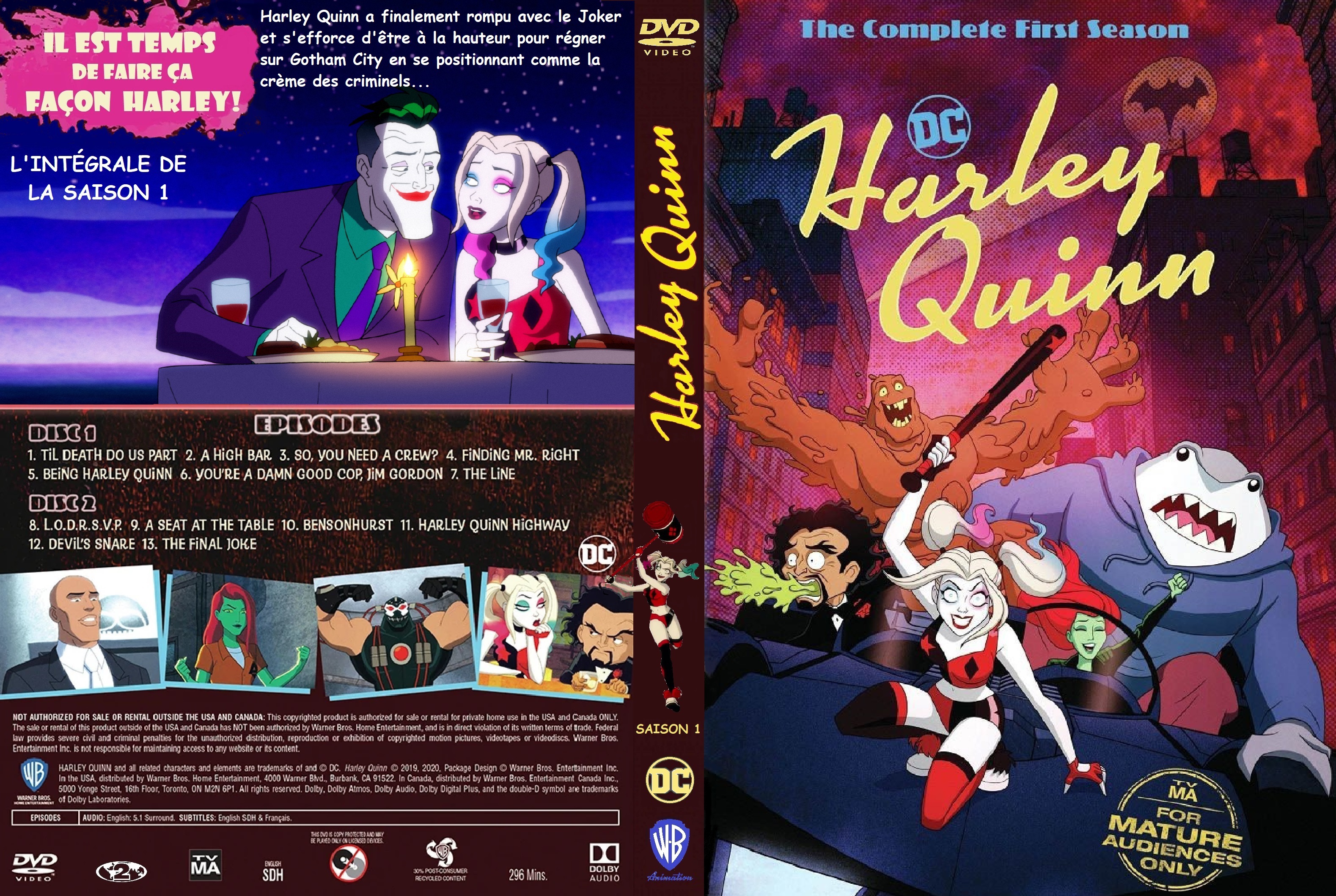 Jaquette DVD Harley Quinn saison 1 custom