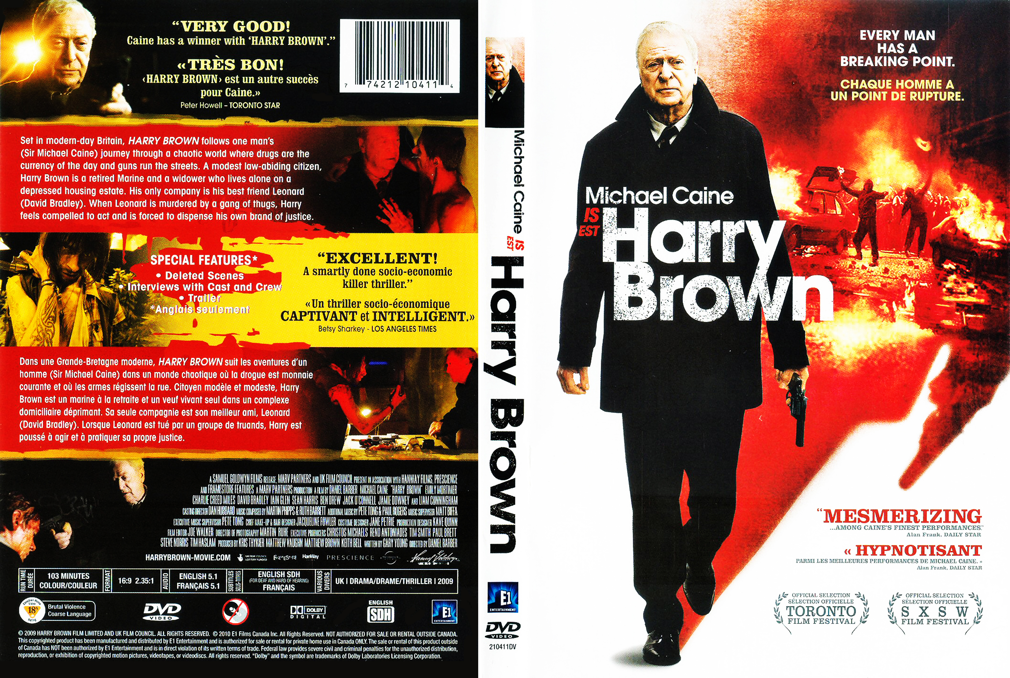Jaquette DVD Harry Brown (Canadienne)