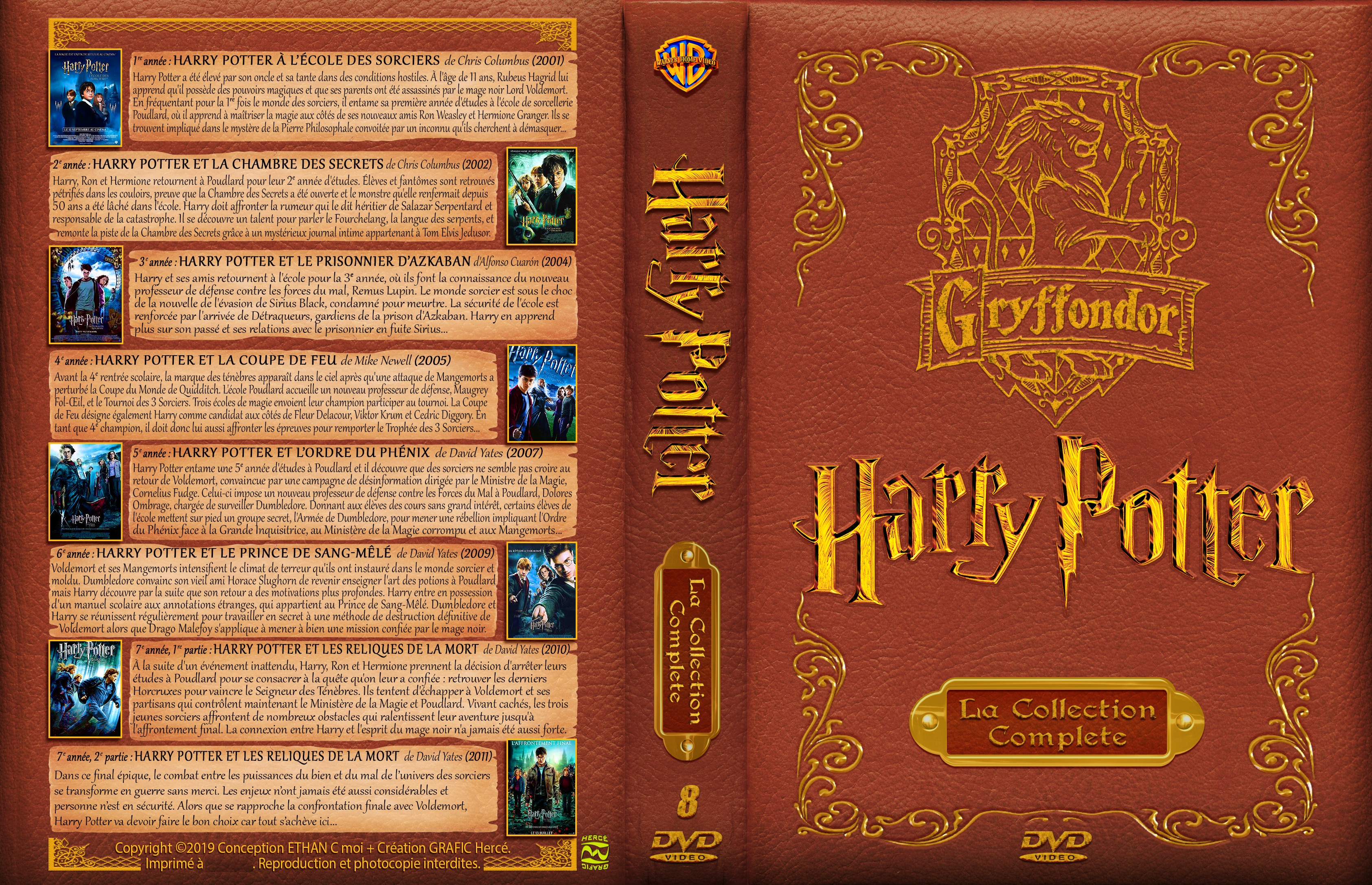 Jaquette DVD de Harry Potter Coffret custom - Cinéma Passion