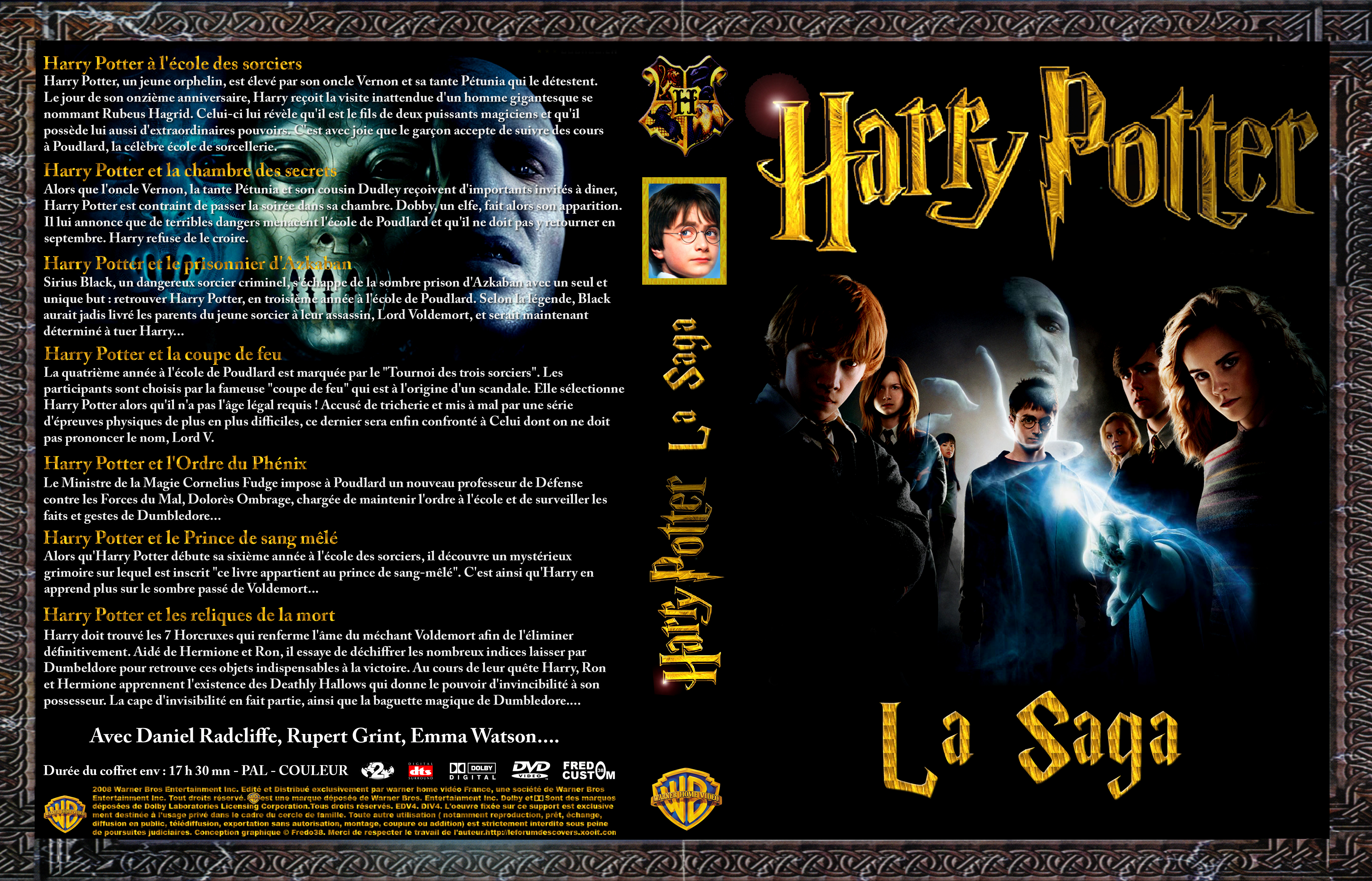 Jaquette DVD de Harry Potter Intégrale custom - Cinéma Passion