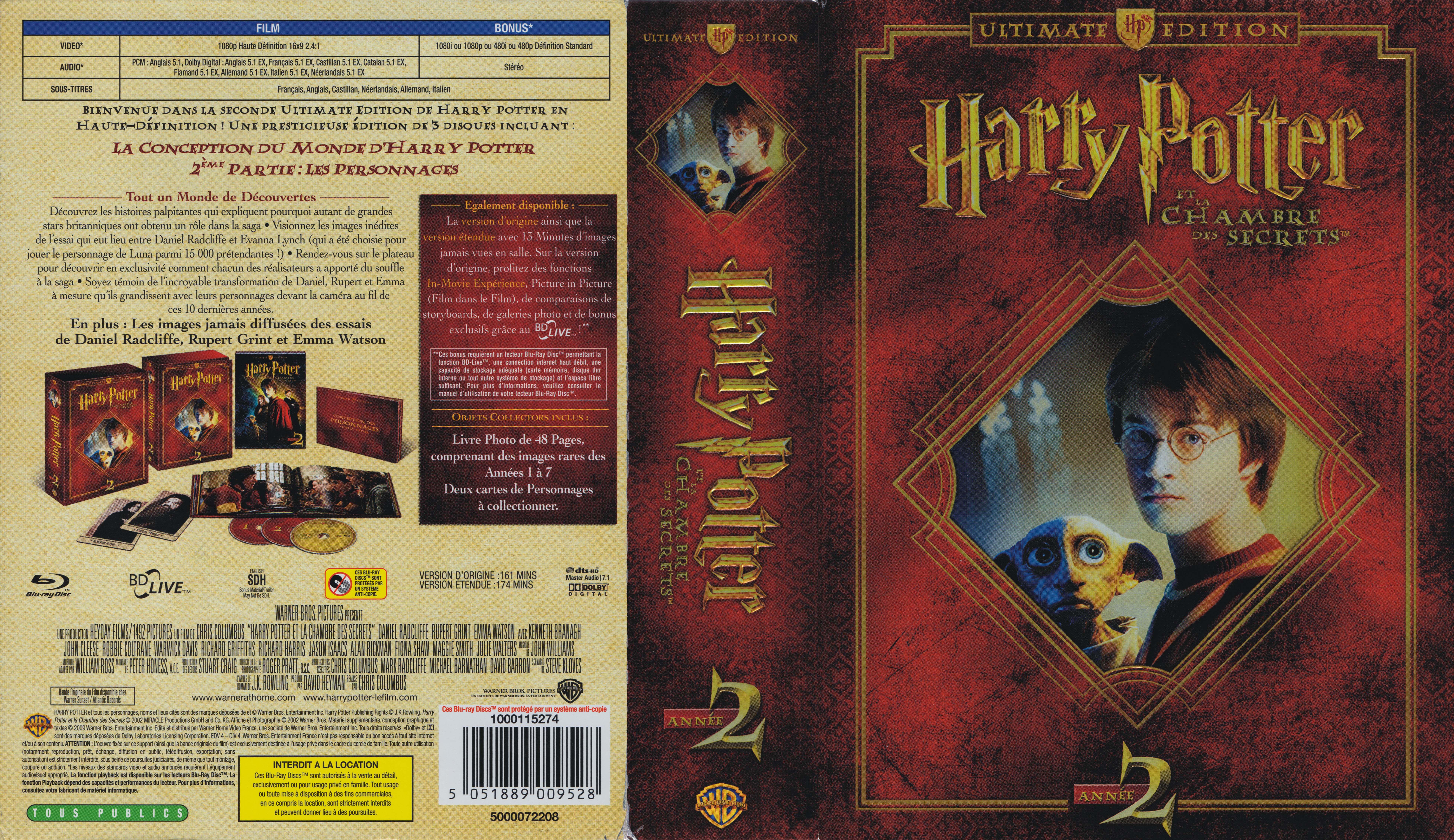 Jaquette DVD Harry Potter et la chambre des secrets Ultimate Edition (BLU-RAY)