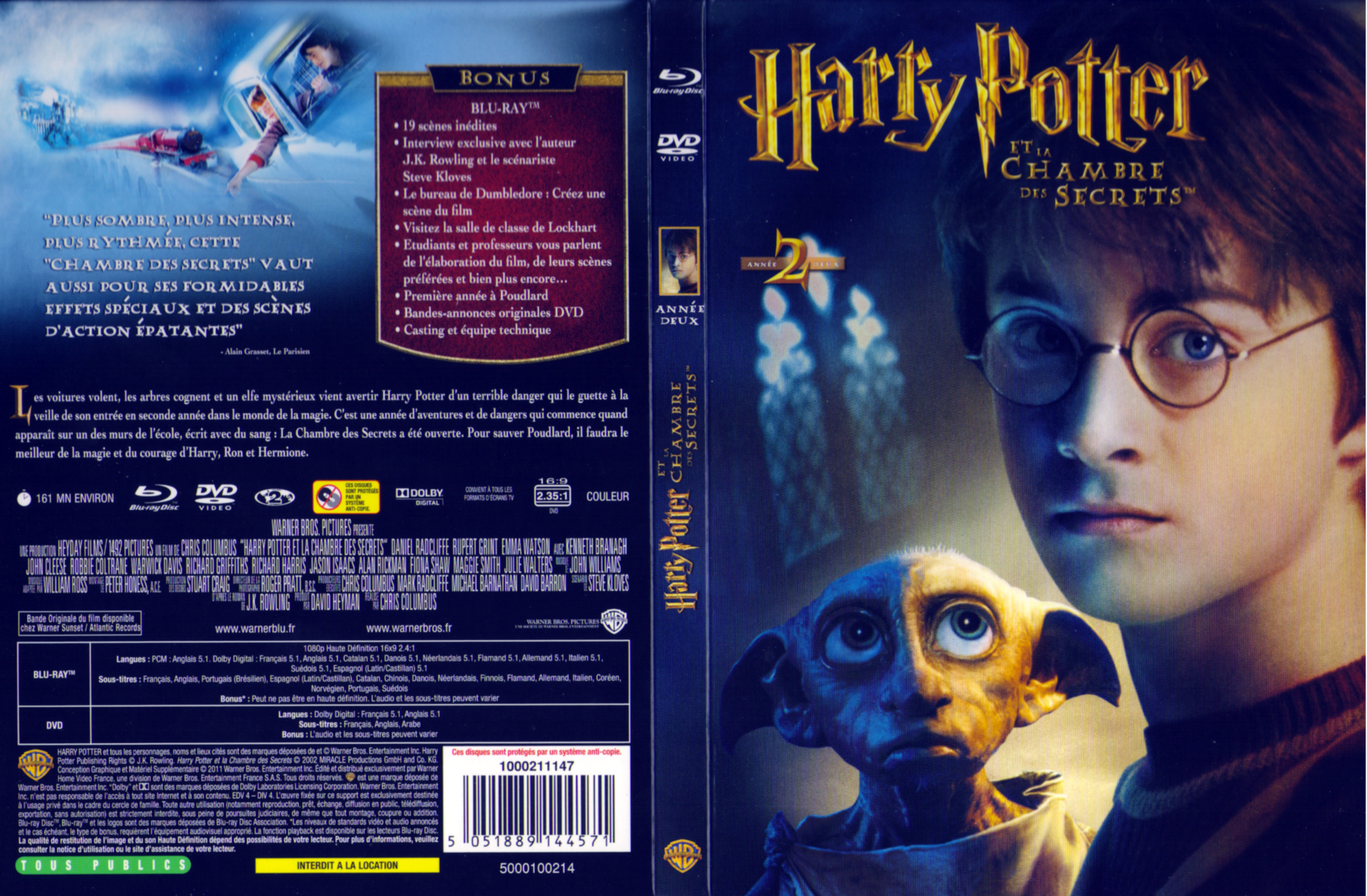 Jaquette DVD Harry Potter et la chambre des secrets (BLU-RAY) v2