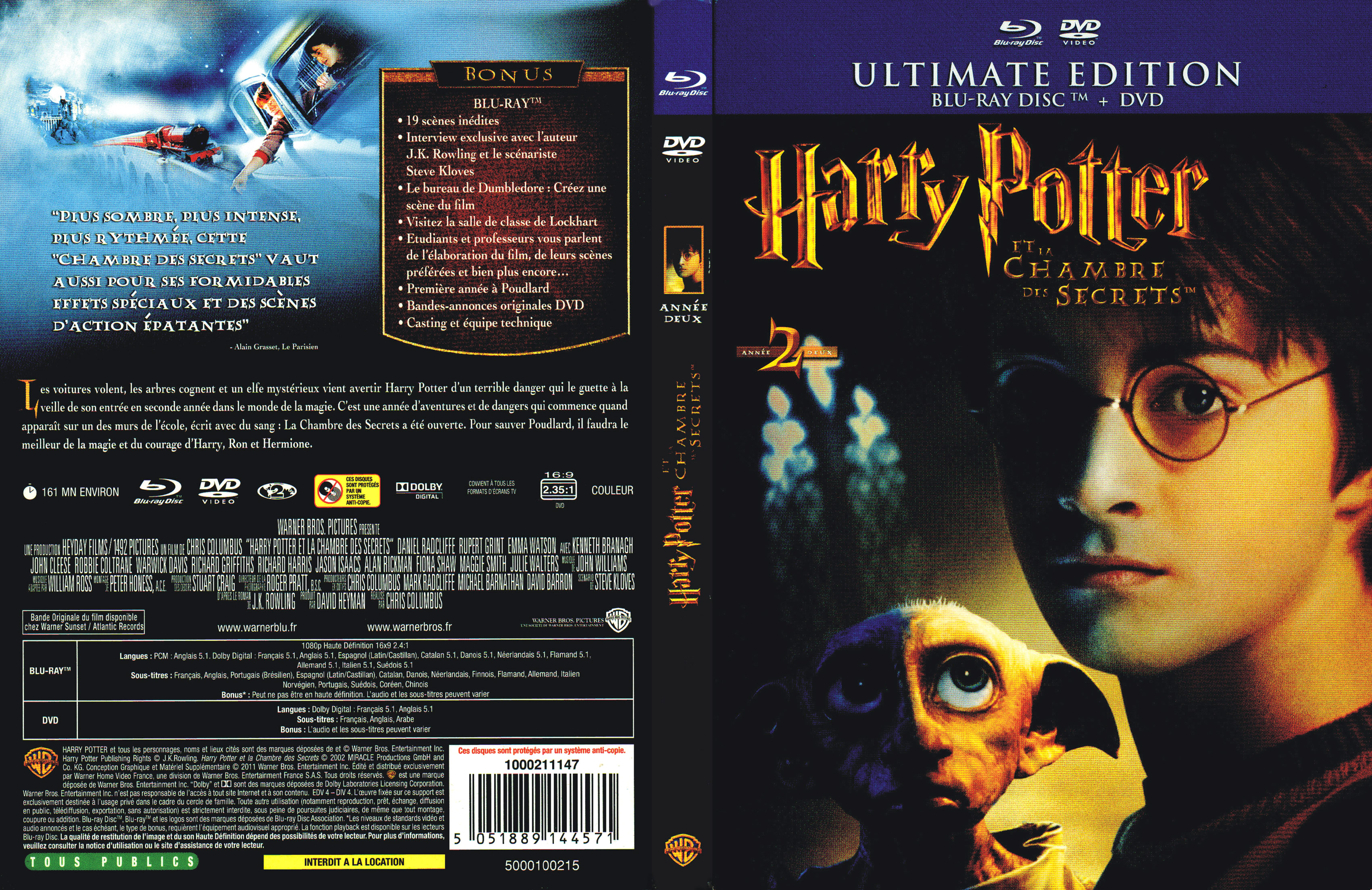 Jaquette DVD Harry Potter et la chambre des secrets (BLU-RAY) v3