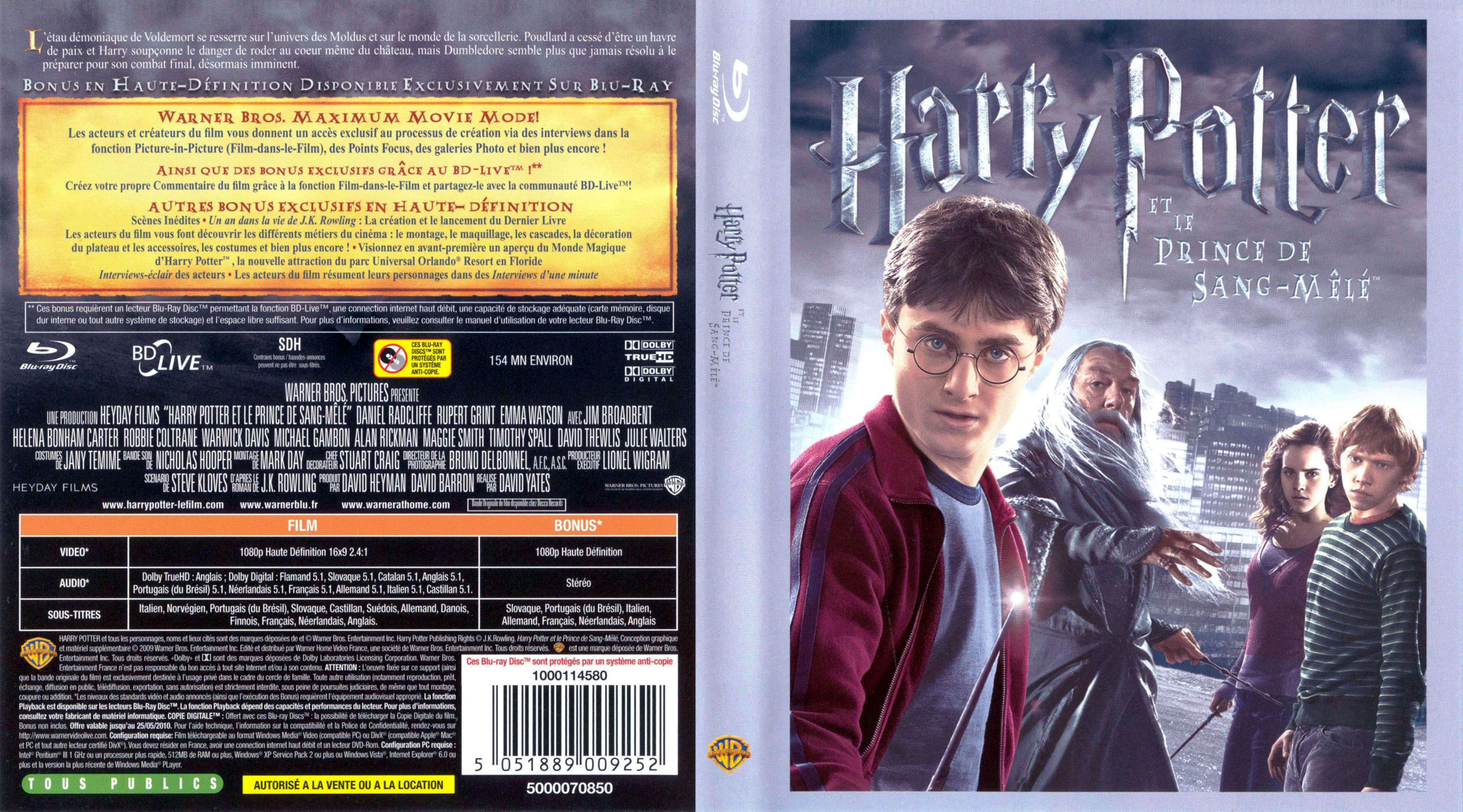 Jaquette DVD Harry Potter et le Prince de Sang-Ml (BLU-RAY) v2