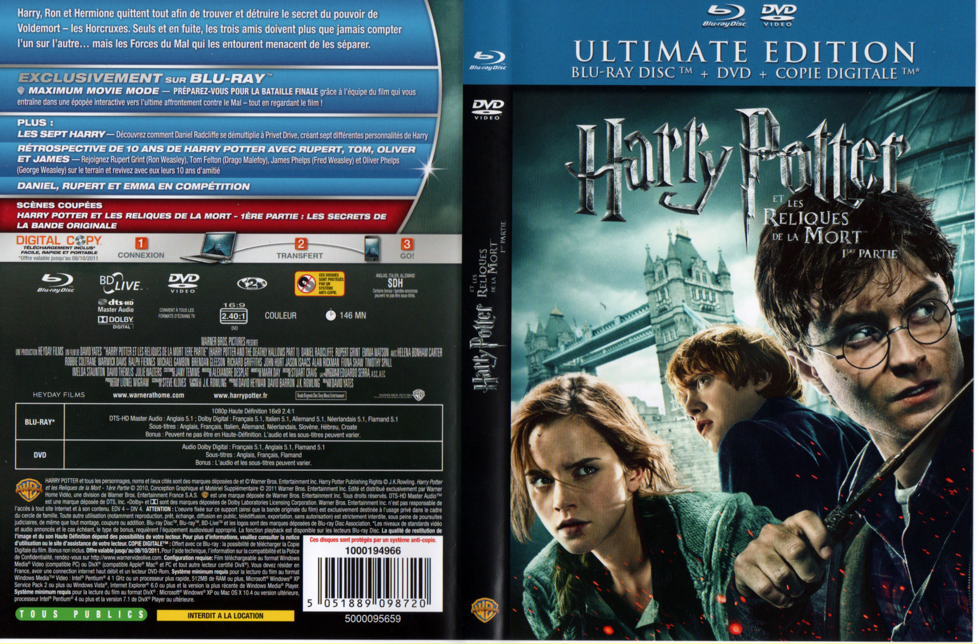 Jaquette DVD Harry Potter et les reliques de la mort - 1re partie (BLU-RAY)