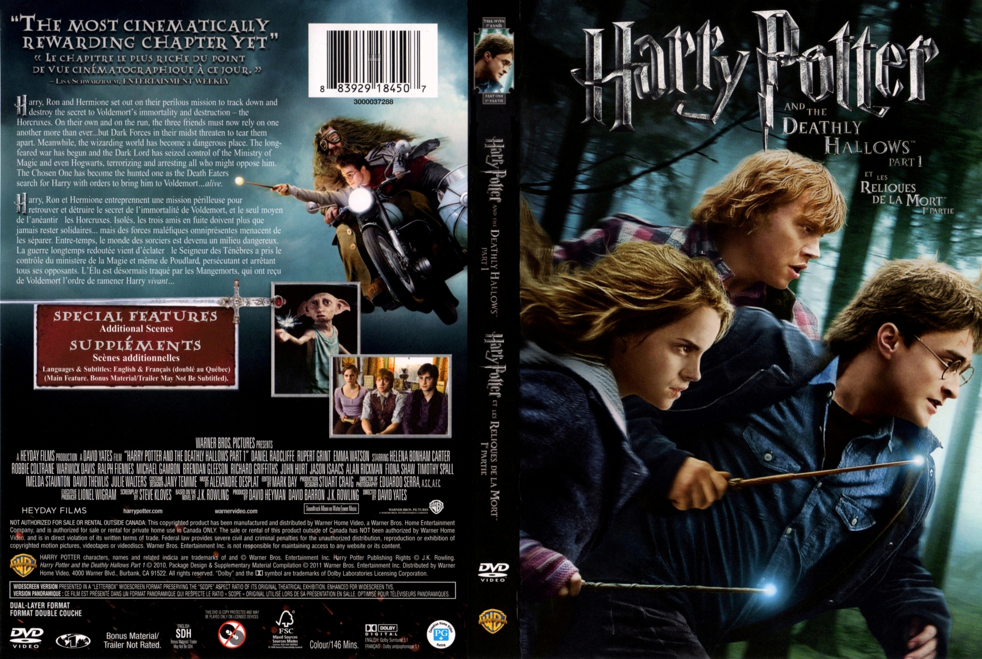 Jaquette DVD Harry Potter et les reliques de la mort - 1re partie (Canadienne)