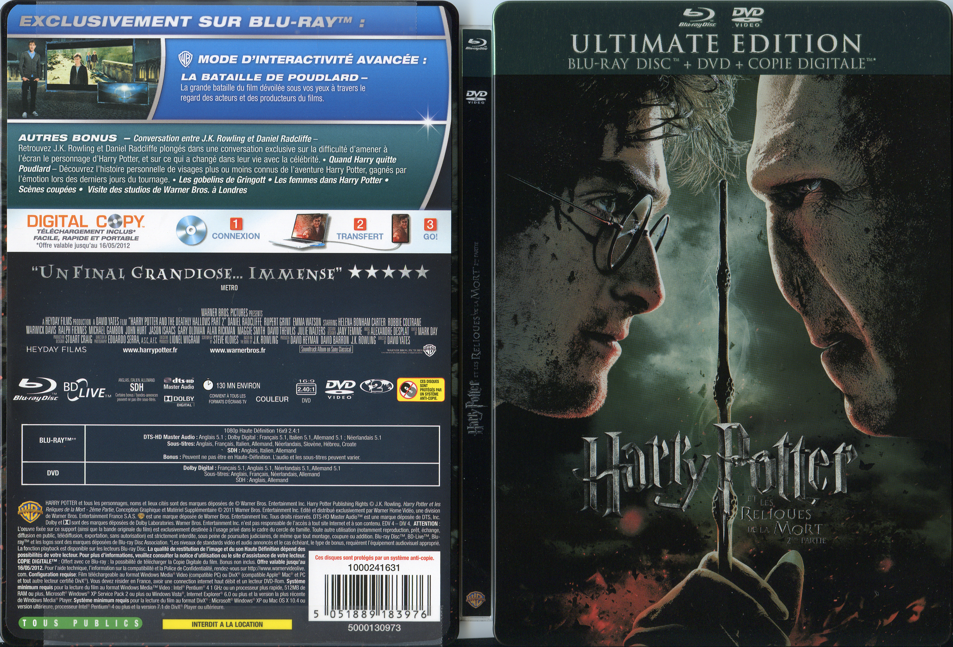 Jaquette DVD Harry Potter et les reliques de la mort - 2me partie (BLU-RAY)