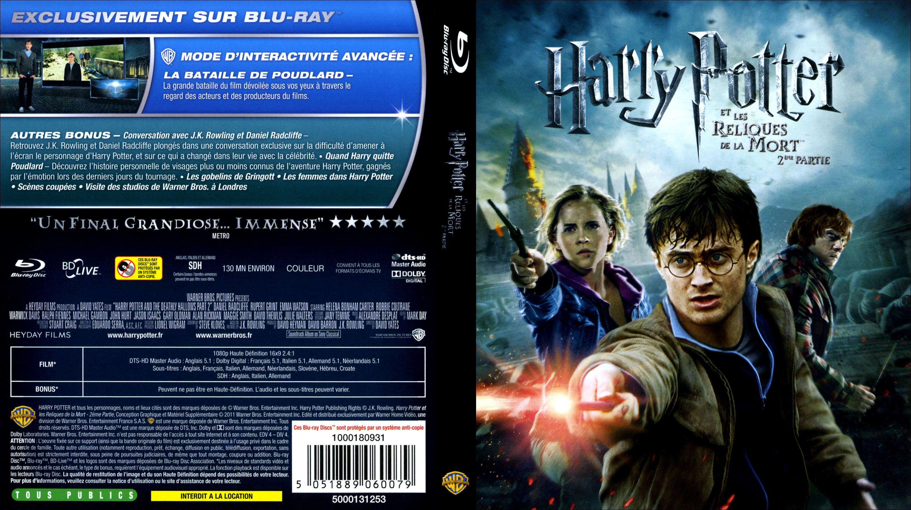 Jaquette DVD Harry Potter et les reliques de la mort - 2me partie (BLU-RAY) v2