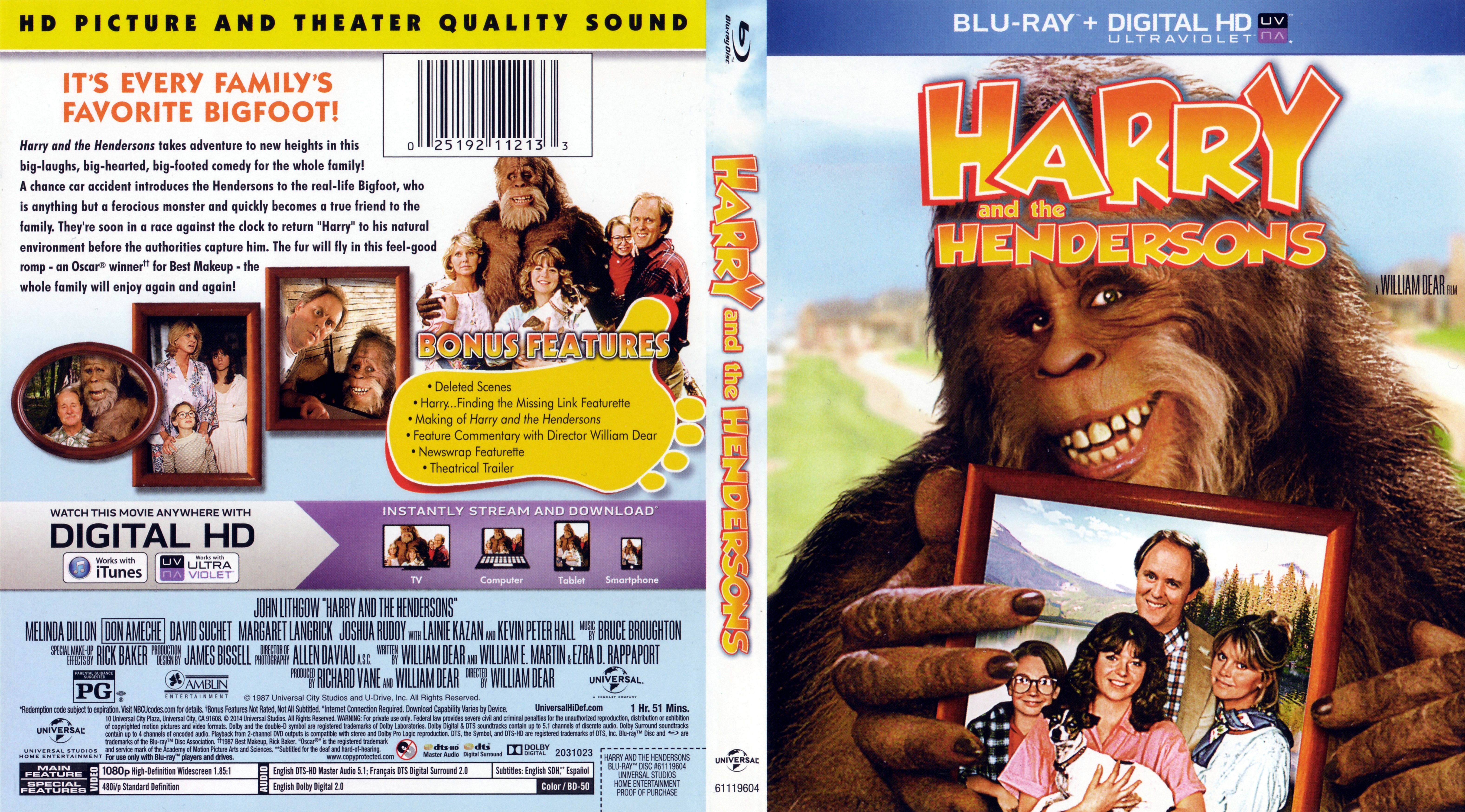 Jaquette DVD Harry and the Hendersons Zone 1 (BLU-RAY)