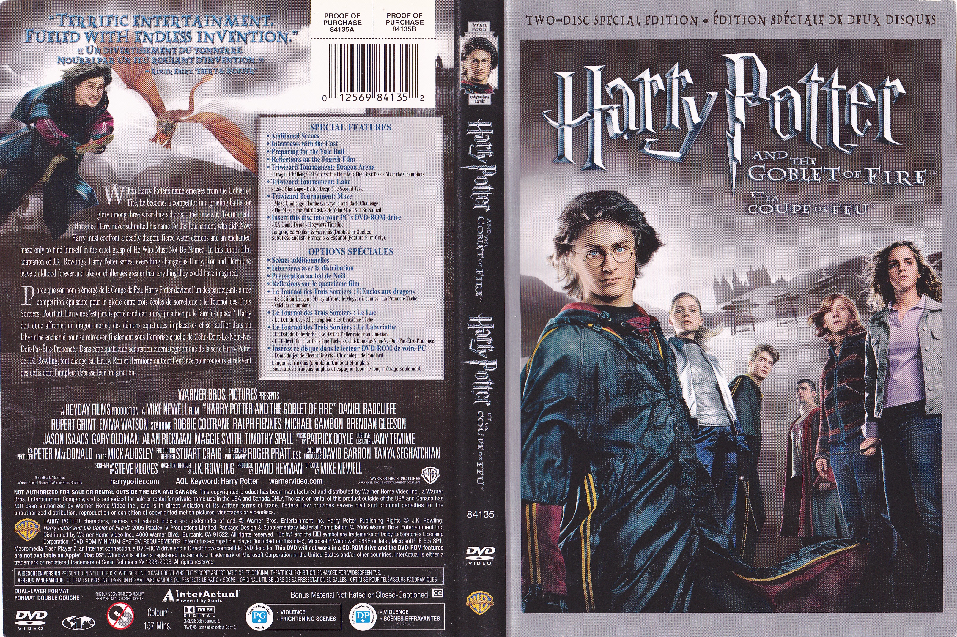 Jaquette DVD Harry potter And the goblet of fire - Harry Potter et la coupe de feu (Canadienne)