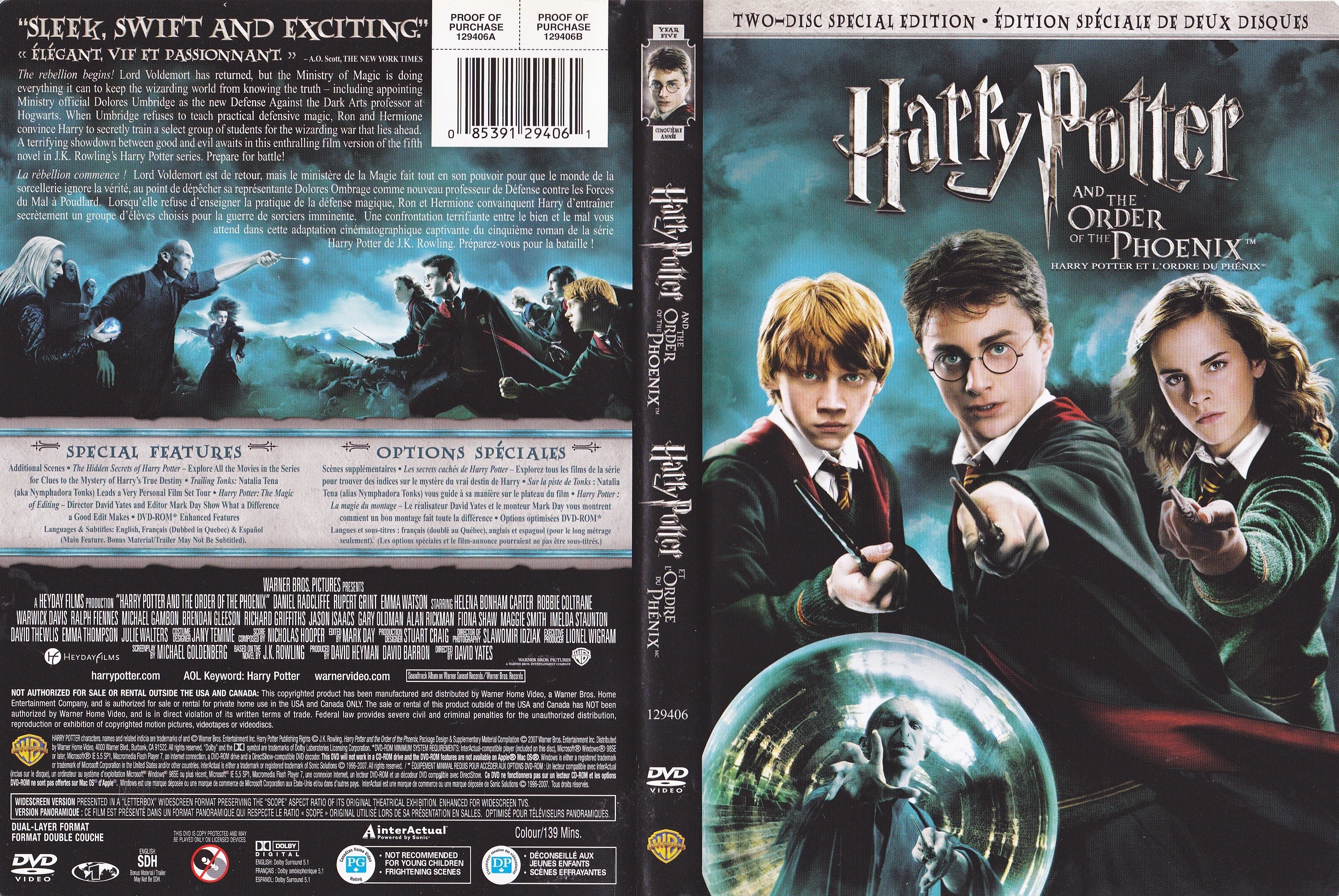 Jaquette DVD Harry potter And the order of the phoenix - Harry Potter et l