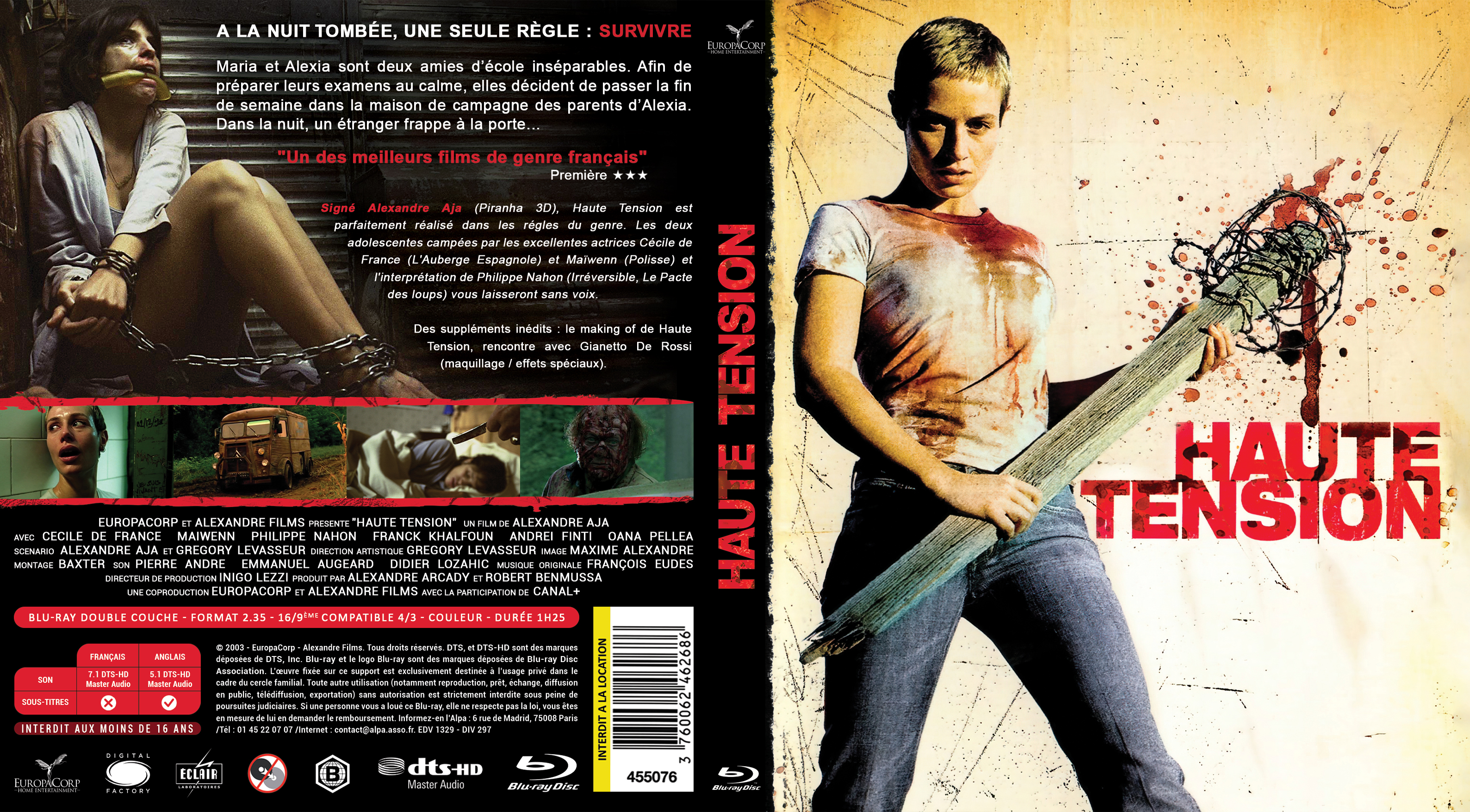 Jaquette DVD Haute tension (BLU-RAY)