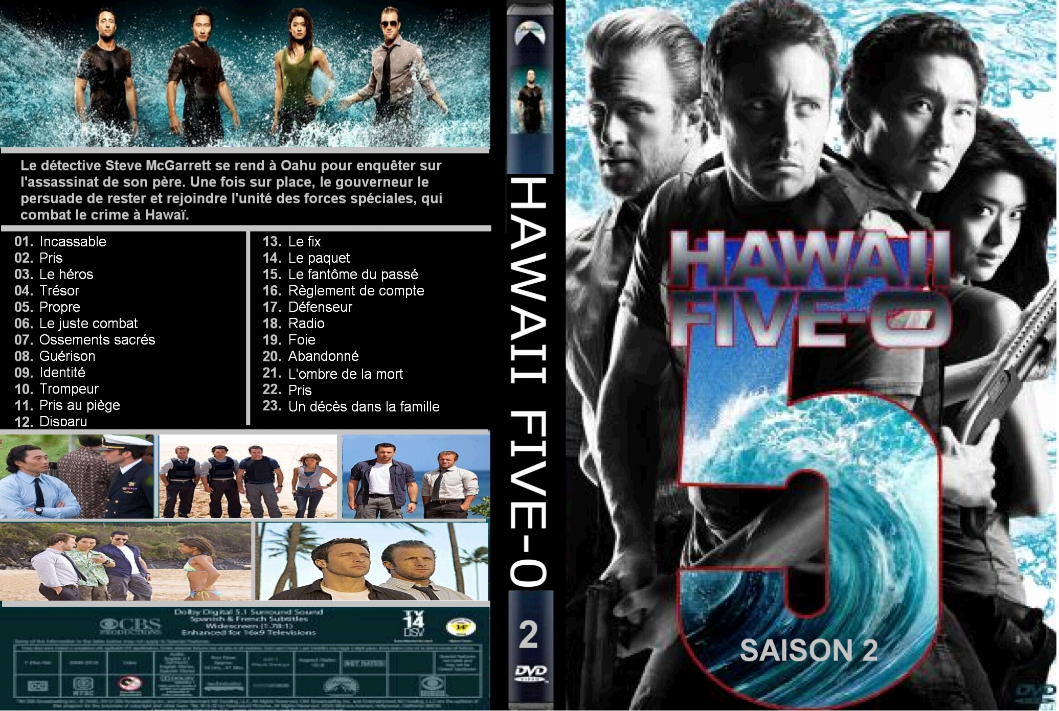 Jaquette DVD Hawaii Five-O Saison 2 custom
