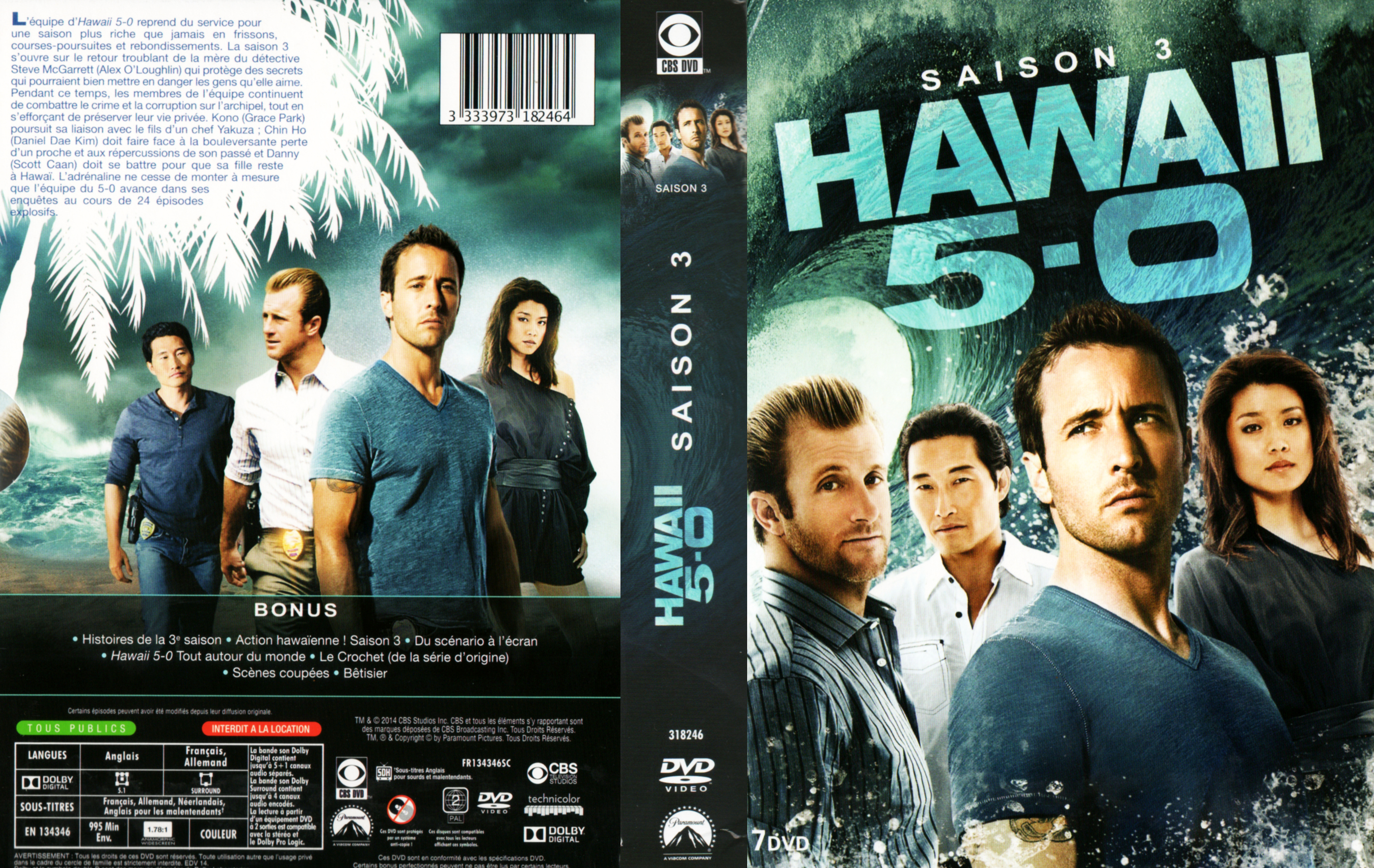 Jaquette DVD Hawaii Five-O Saison 3 COFFRET