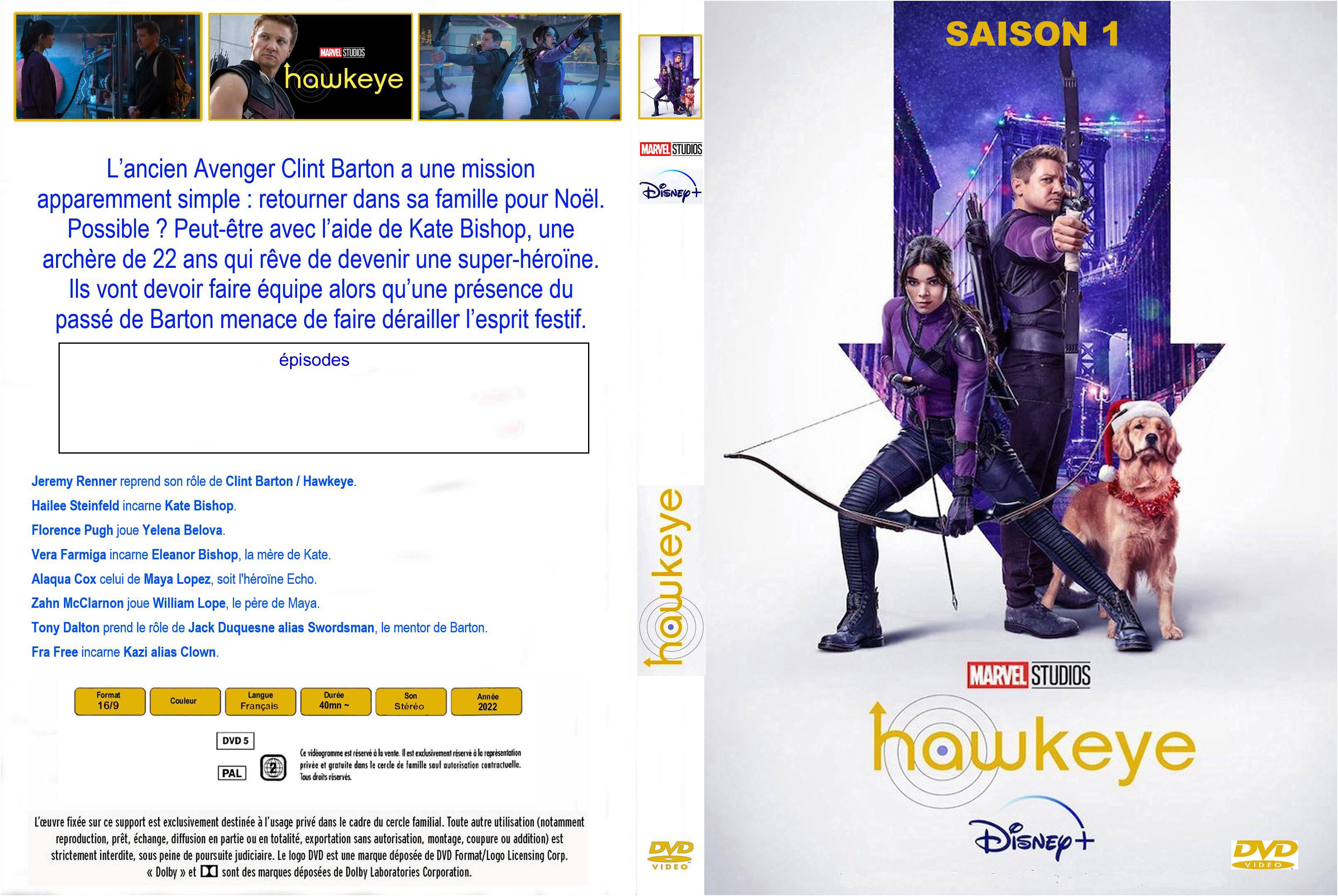 Jaquette DVD Hawkeye saison 1 custom