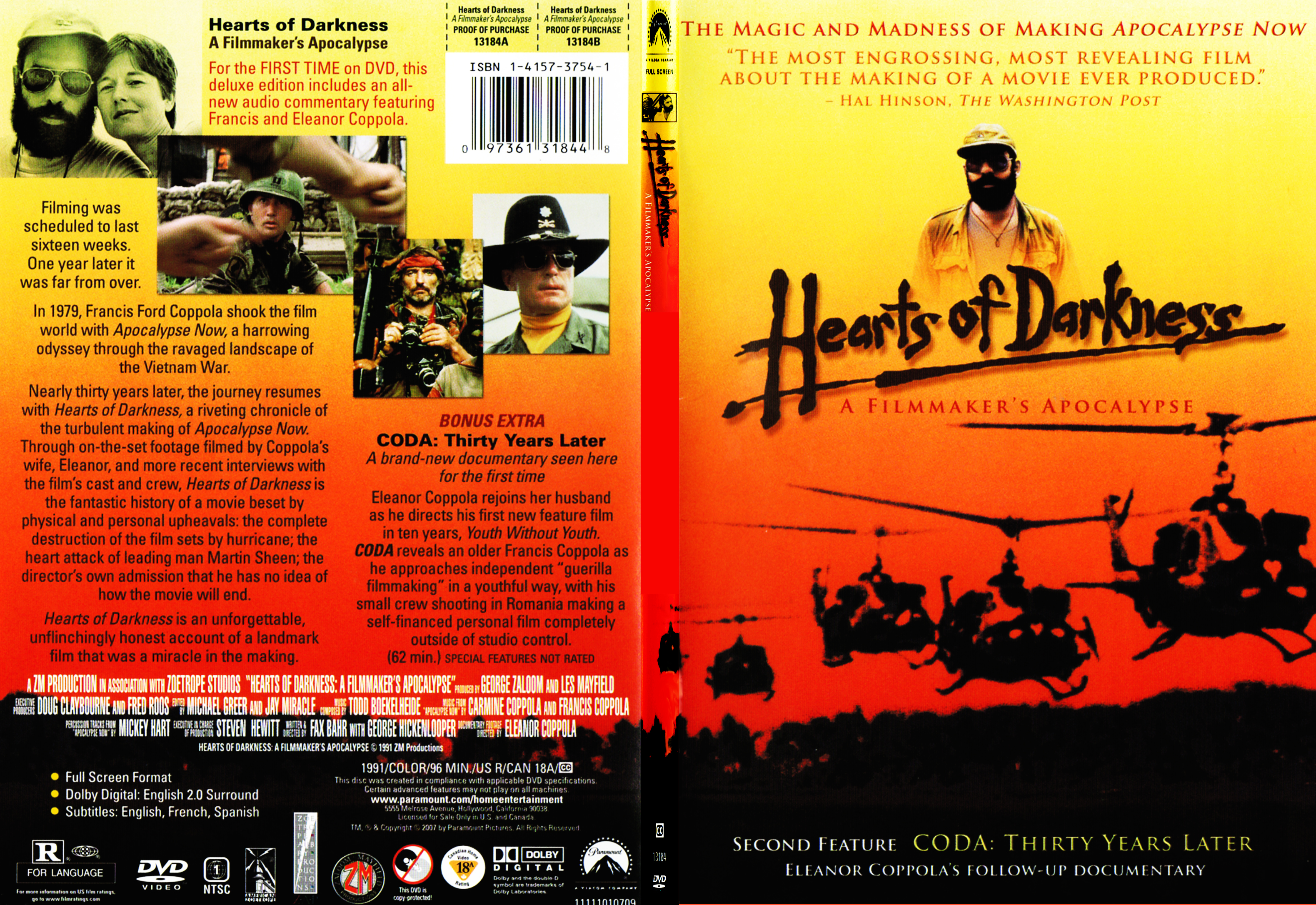 Jaquette DVD Hearts of darkness Zone 1 - SLIM