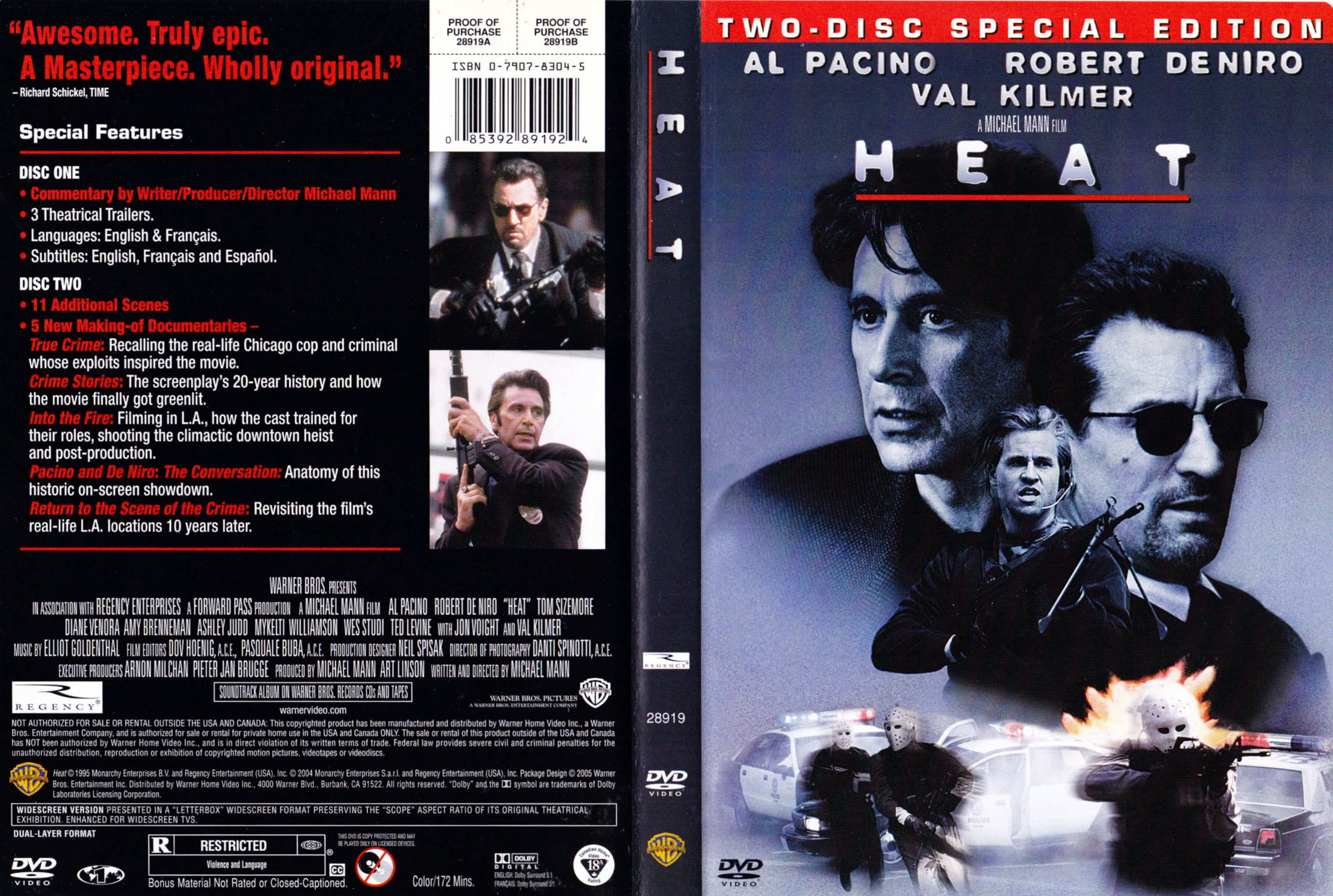 Jaquette DVD Heat (Canadienne)