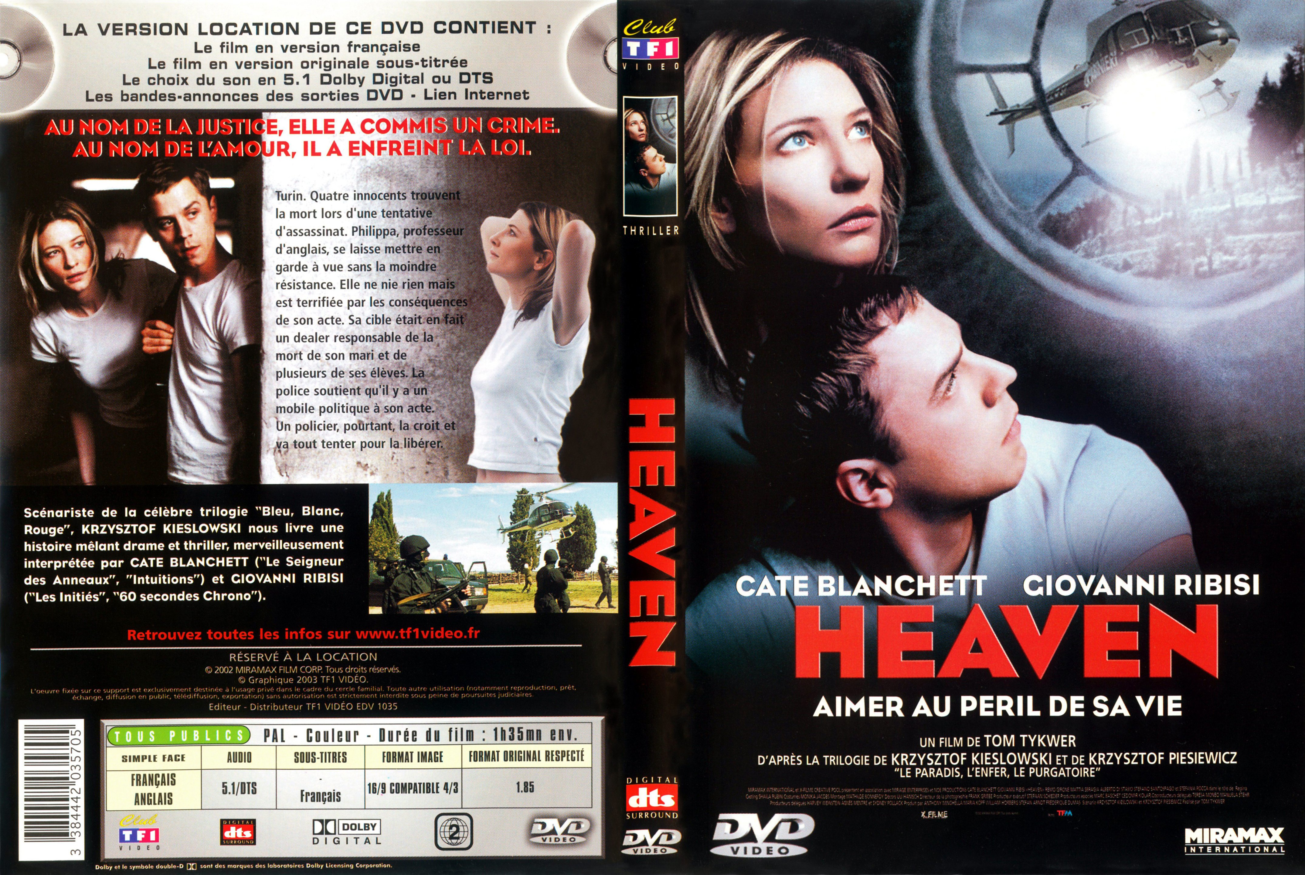 Jaquette DVD Heaven (2002)