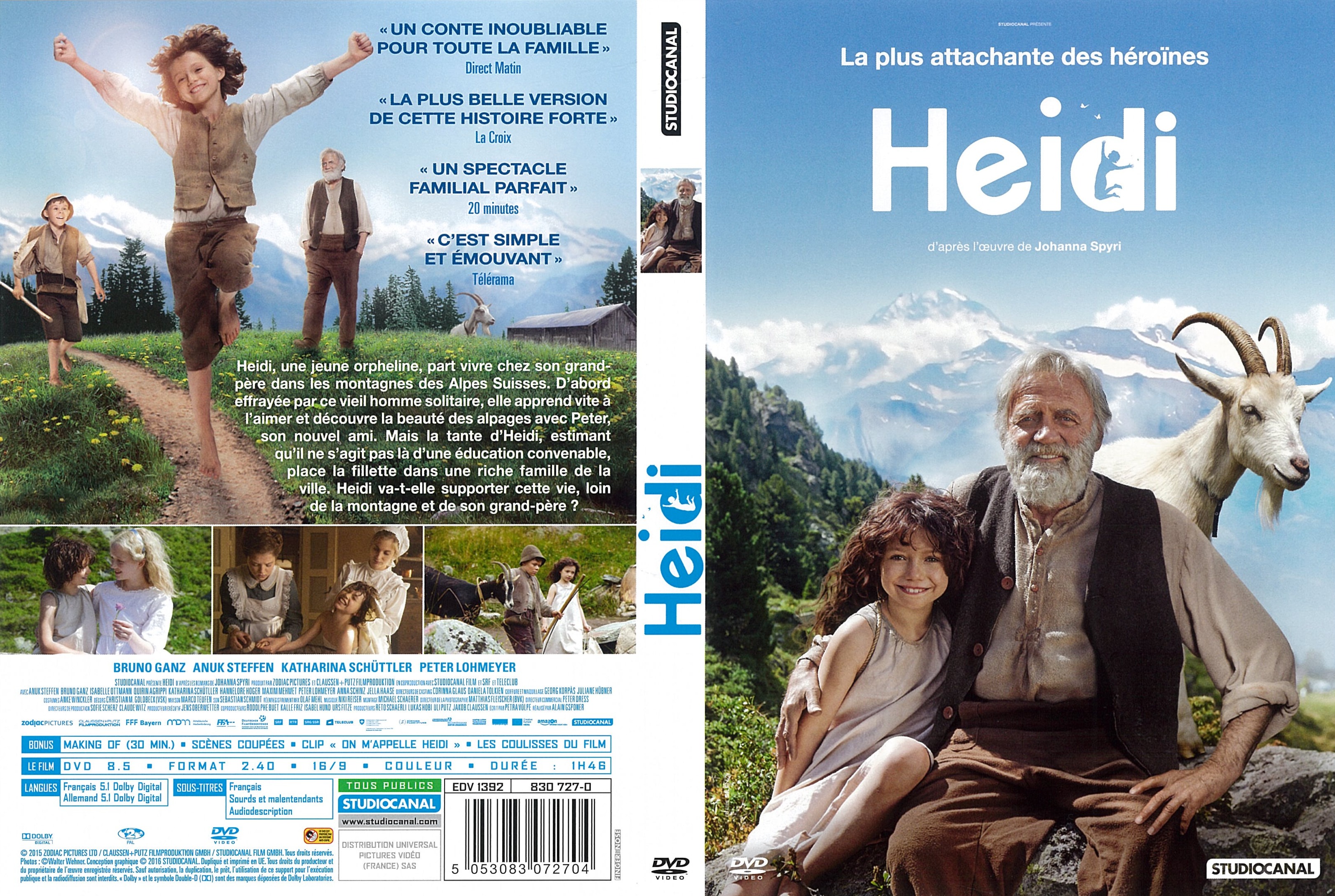 Jaquette DVD Heidi (2015)