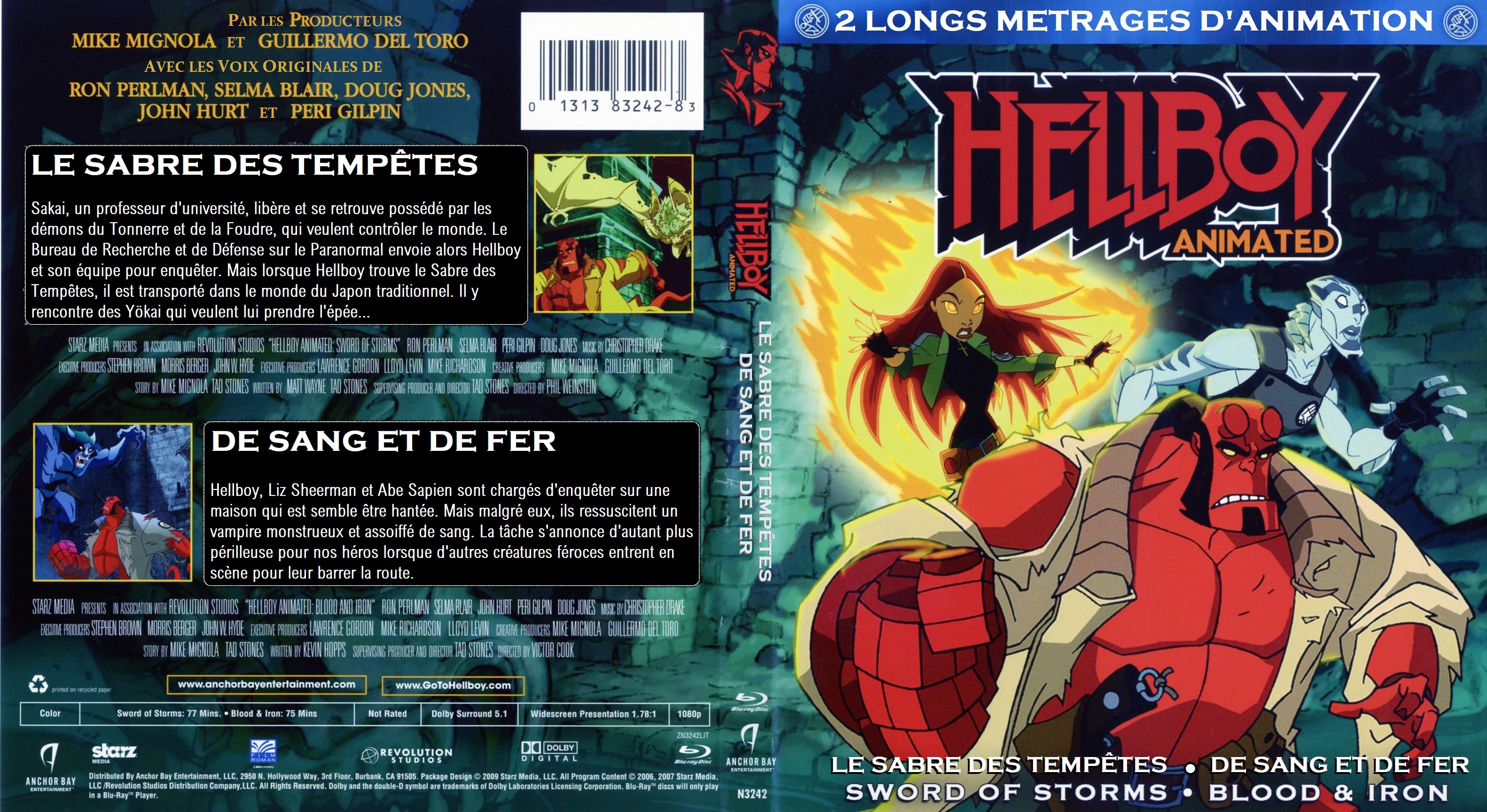 Jaquette DVD Hellboy les 2 films animes custom (BLU-RAY)