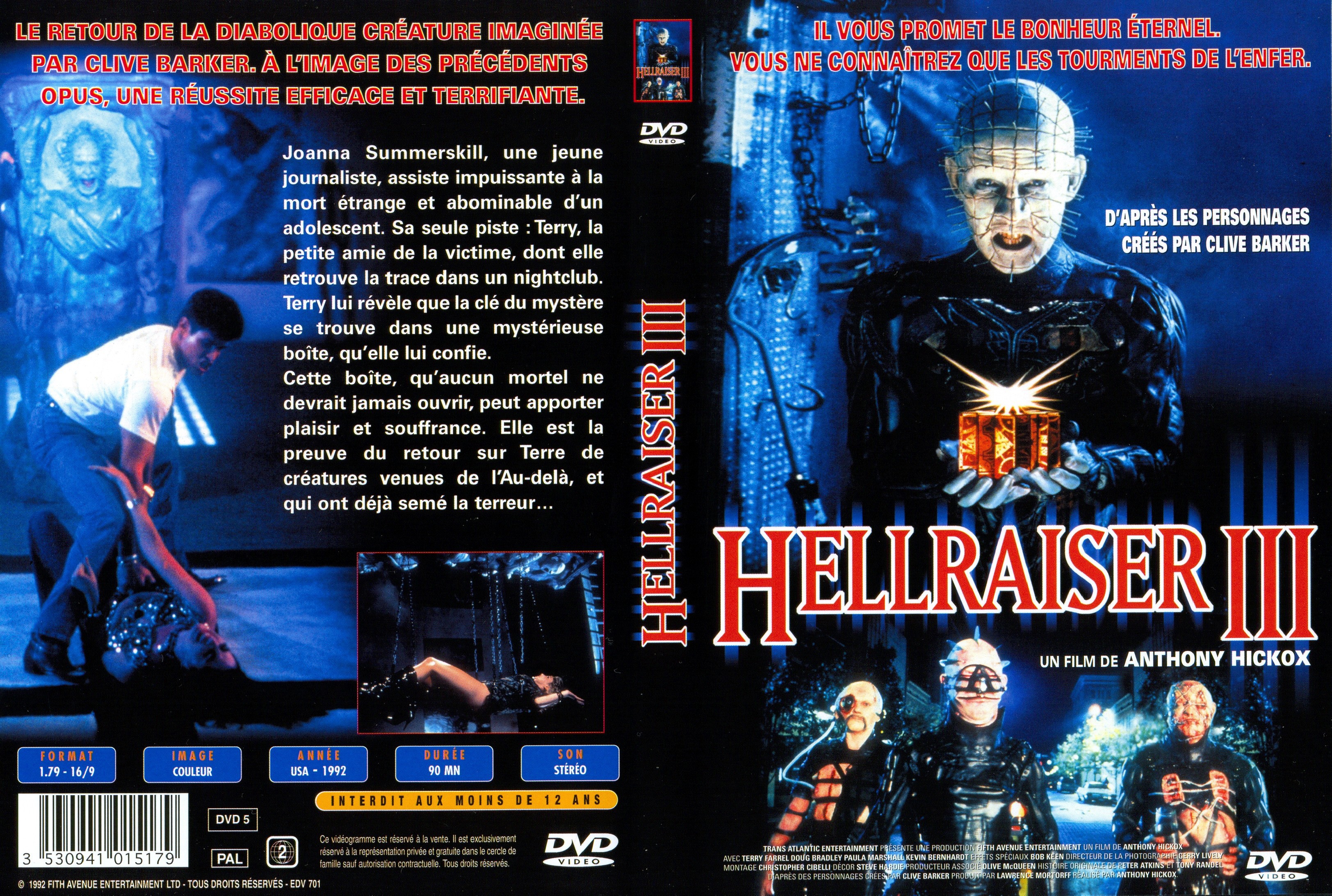 Jaquette DVD Hellraiser 3