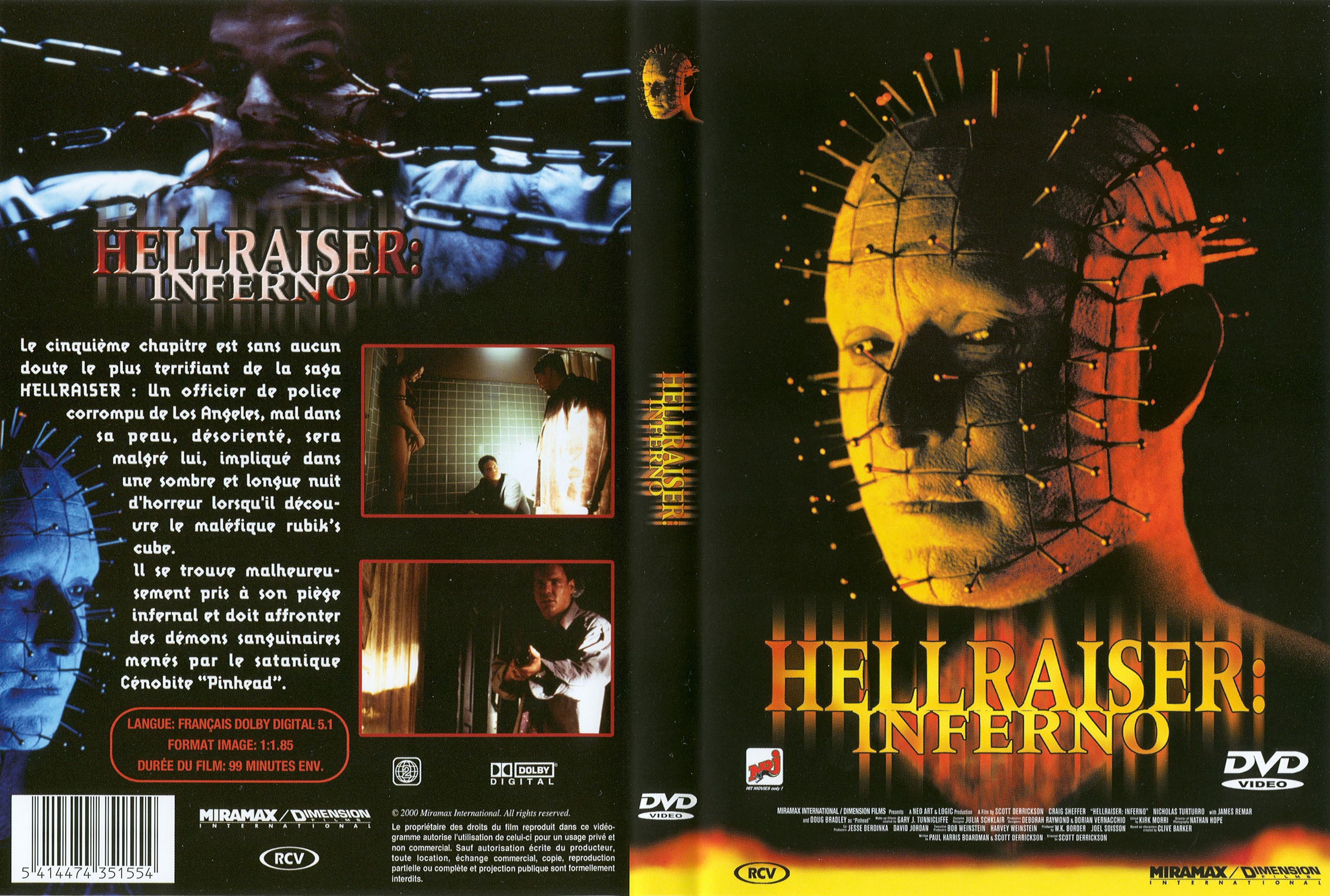 Jaquette DVD Hellraiser 5 Inferno
