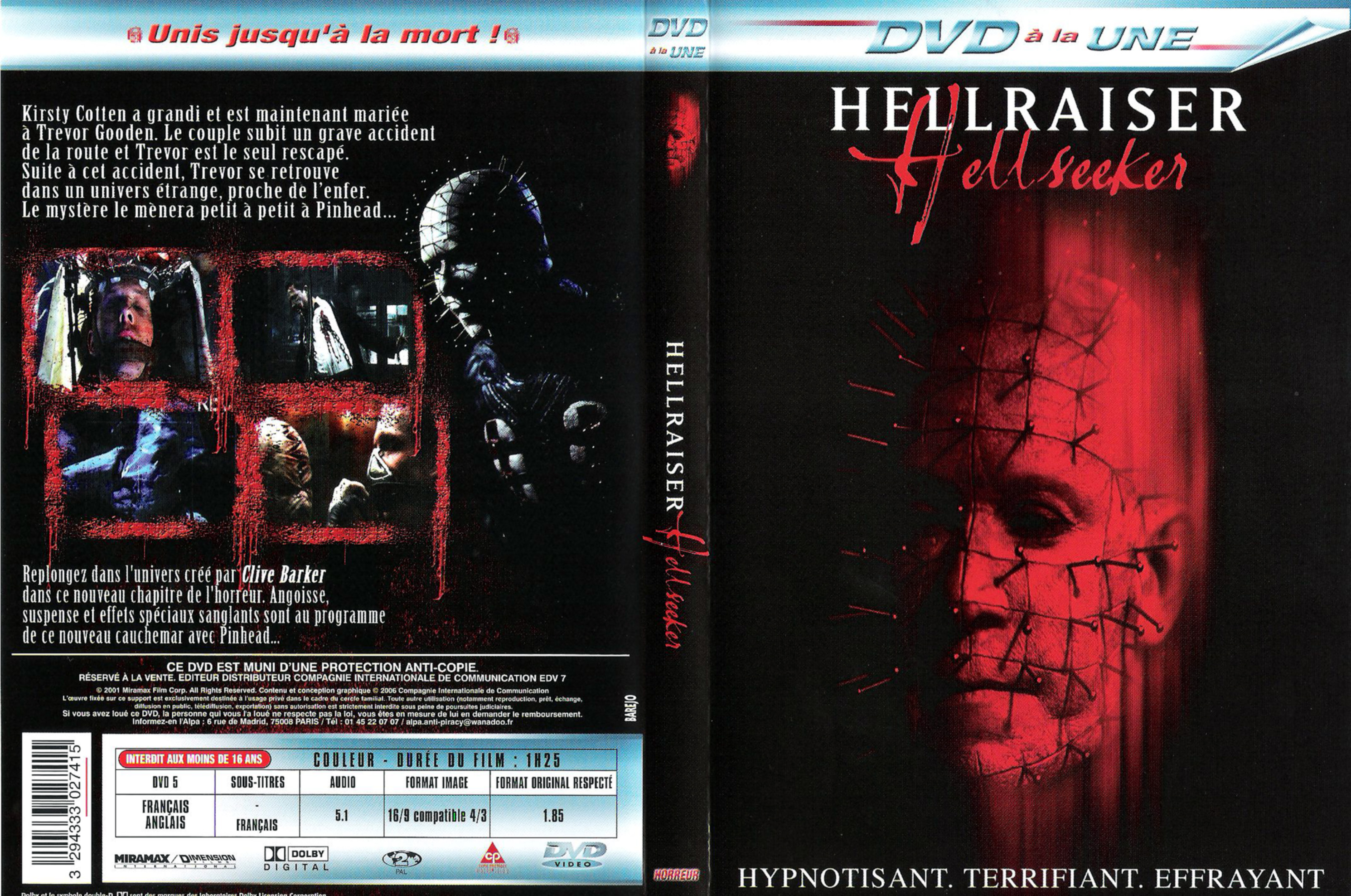 Jaquette DVD Hellraiser Hellseeker v2