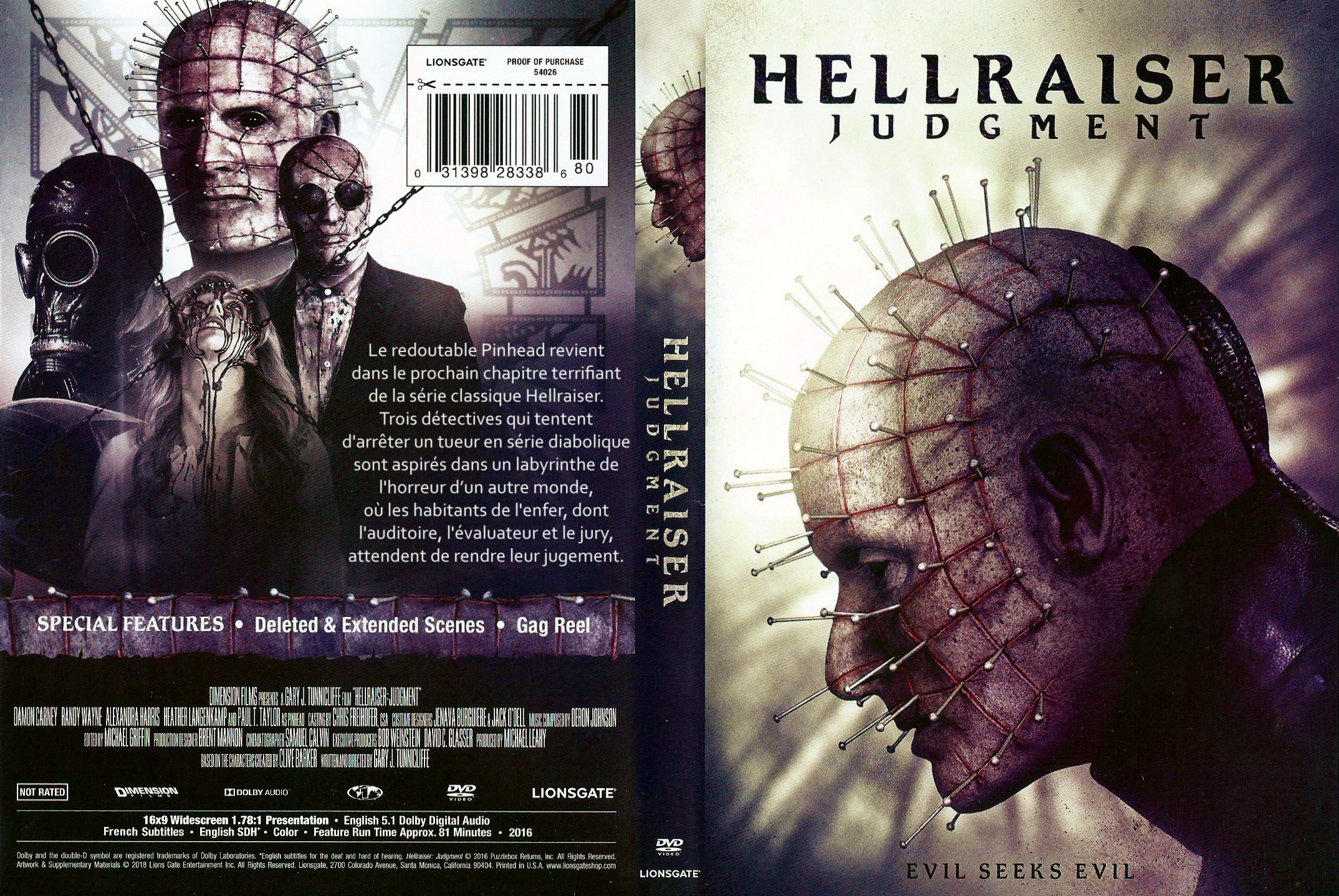 Jaquette DVD Hellraiser Judgment