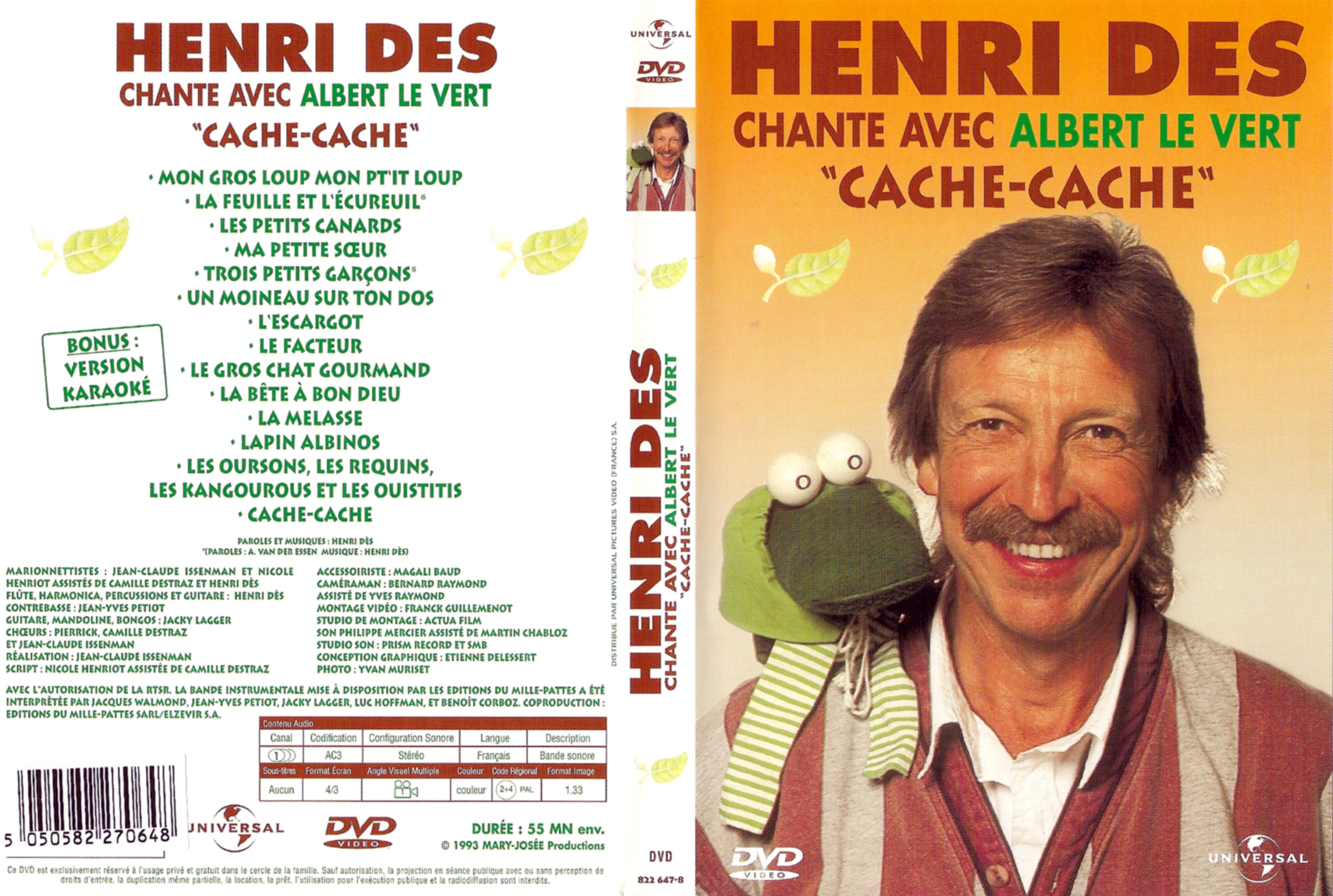 Jaquette DVD Henri Des - Cache-cache