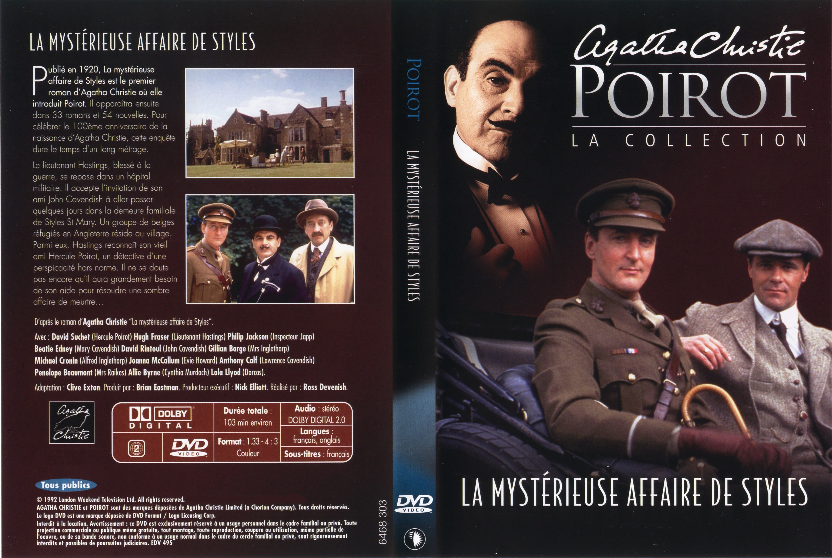 Jaquette DVD Hercule Poirot - La mystrieuse affaire de Styles
