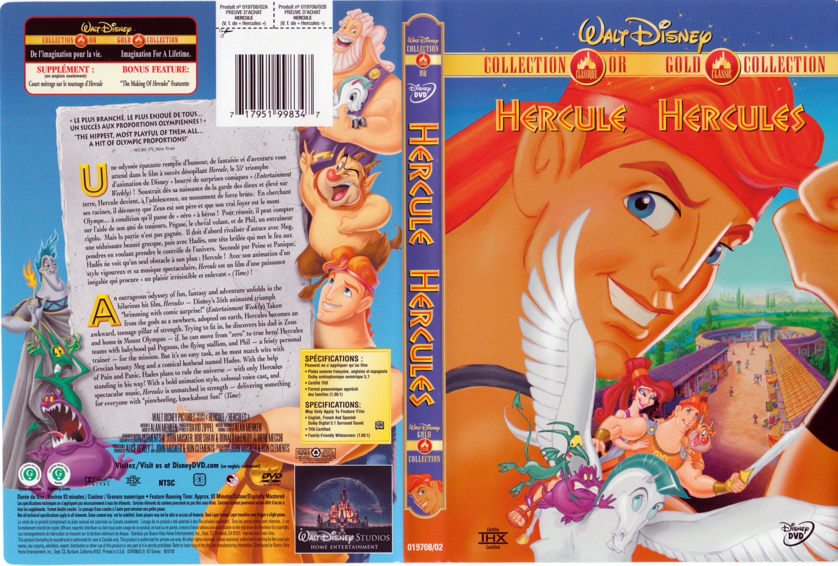 Jaquette DVD Hercules (Canadienne)