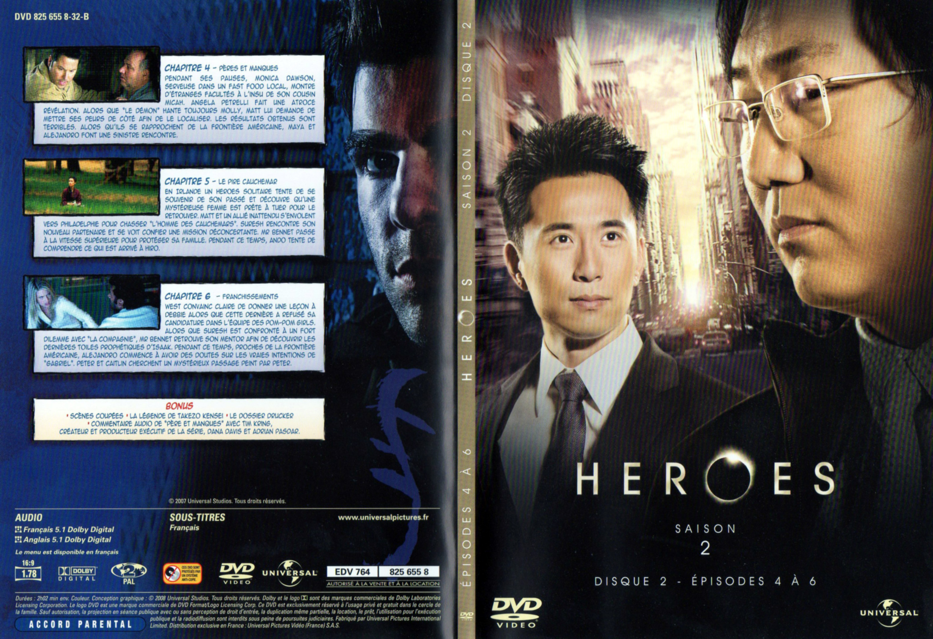 Jaquette DVD Heroes Saison 2 DVD 2