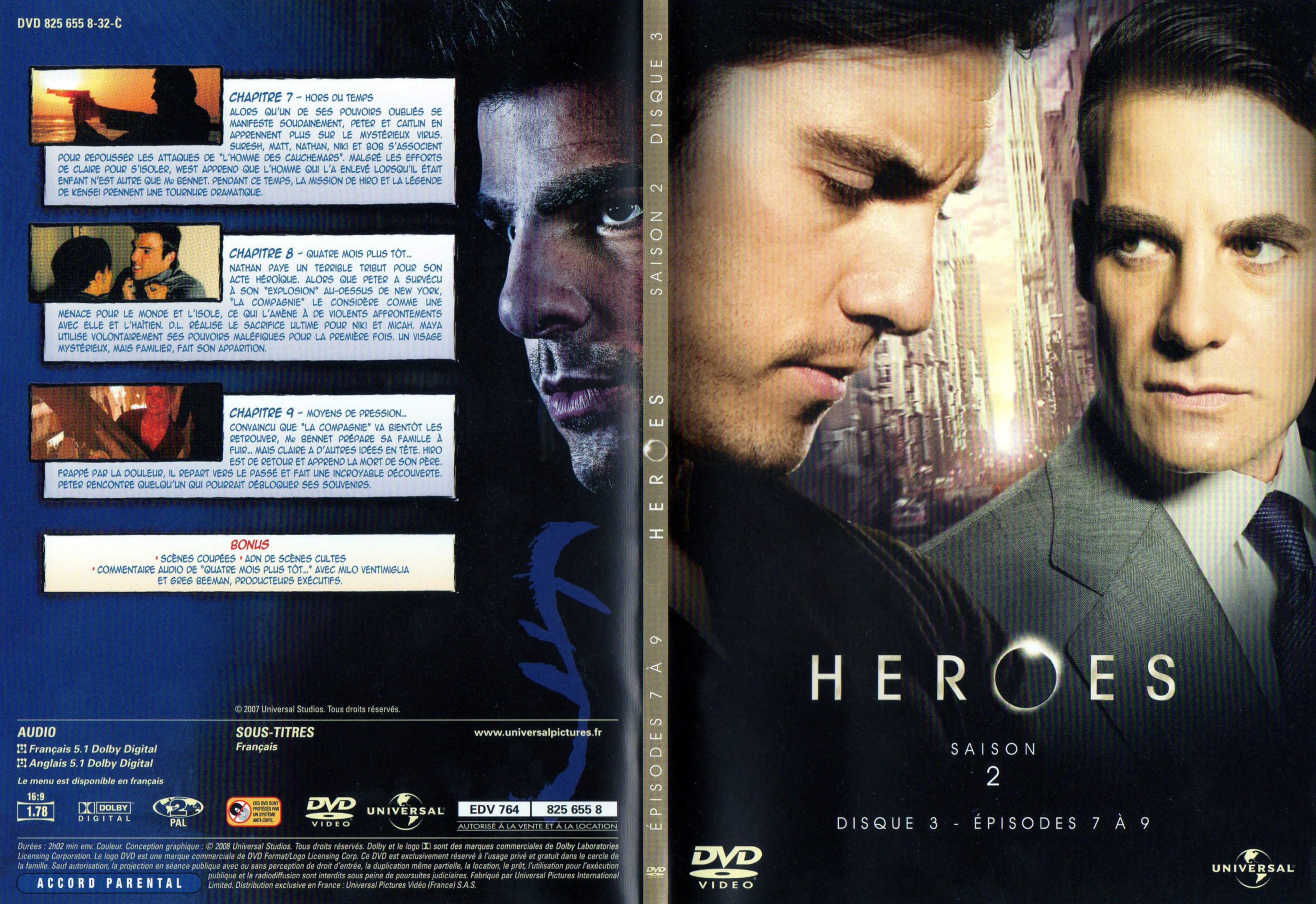 Jaquette DVD Heroes Saison 2 DVD 3