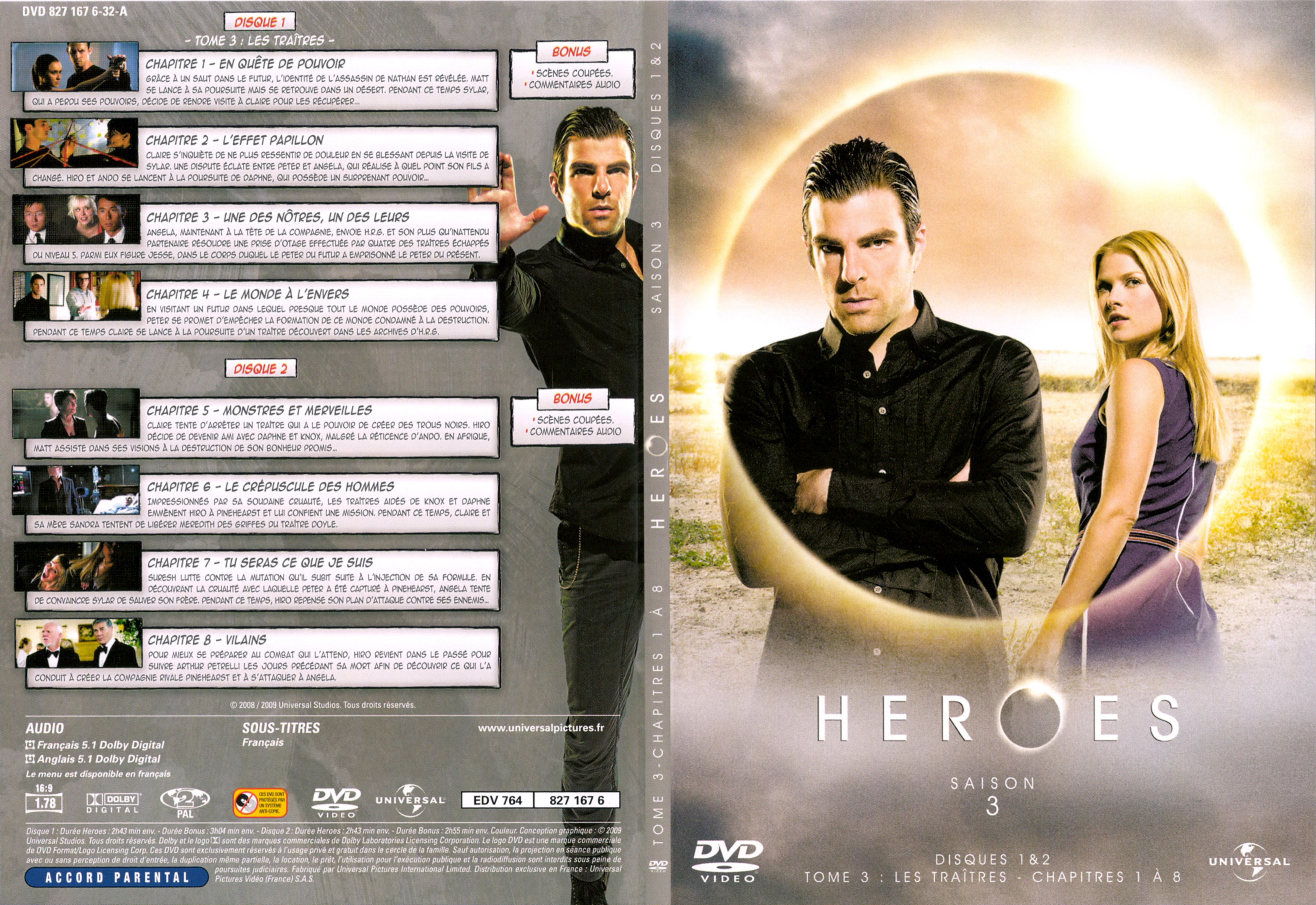 Jaquette DVD Heroes Saison 3 DVD 1