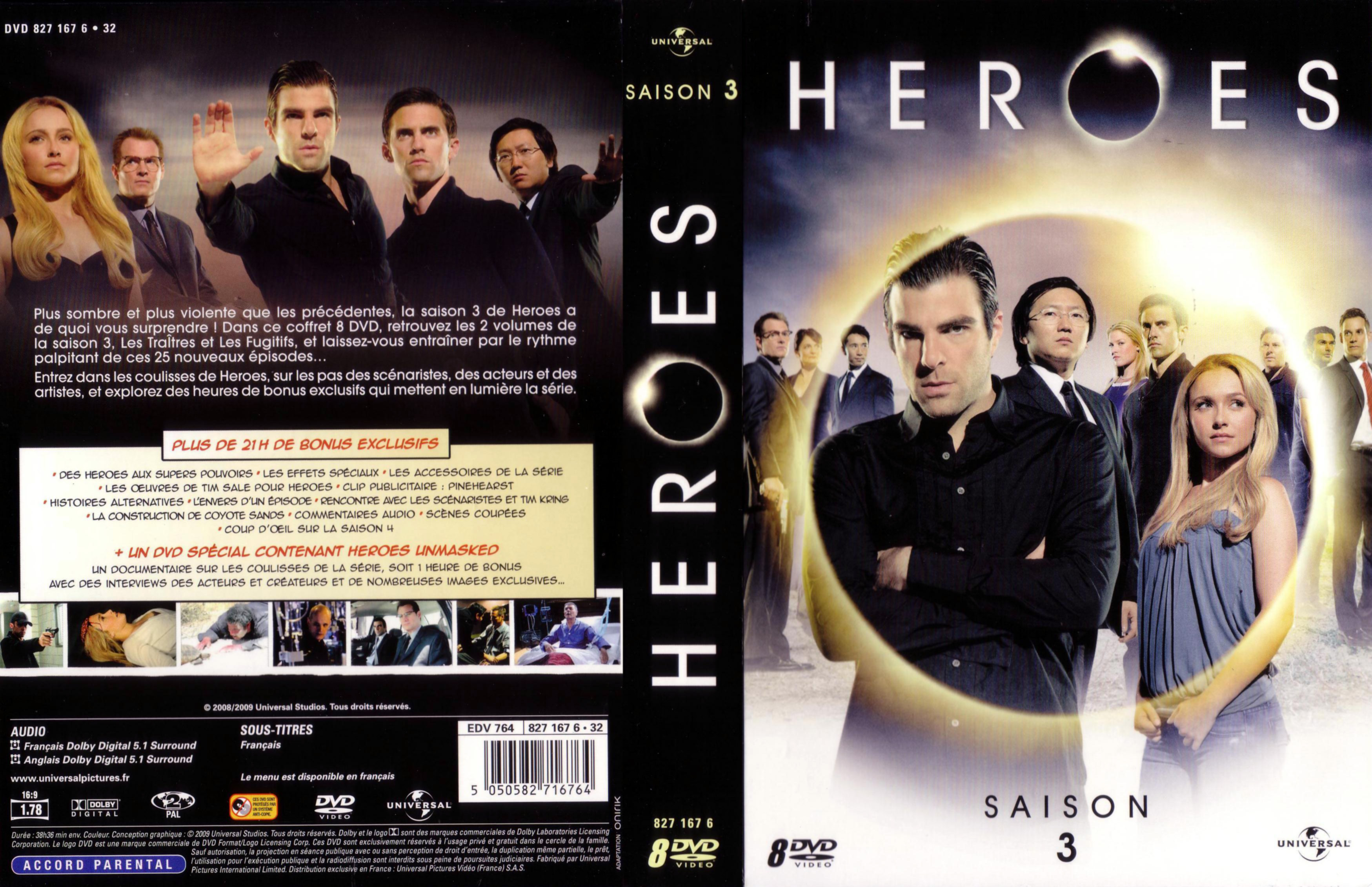 Jaquette DVD Heroes saison 3 COFFRET