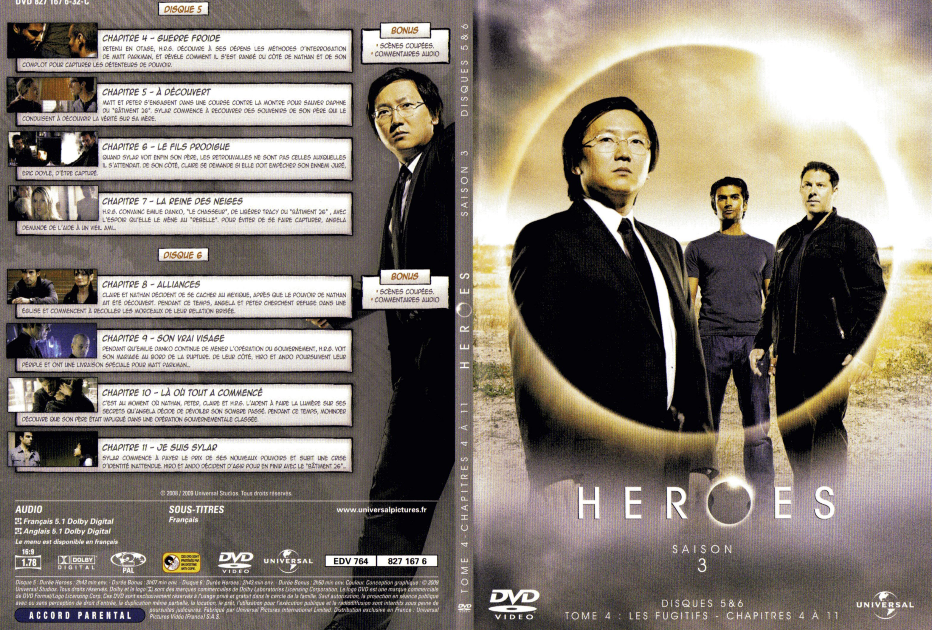 Jaquette DVD Heroes saison 3 DVD 3