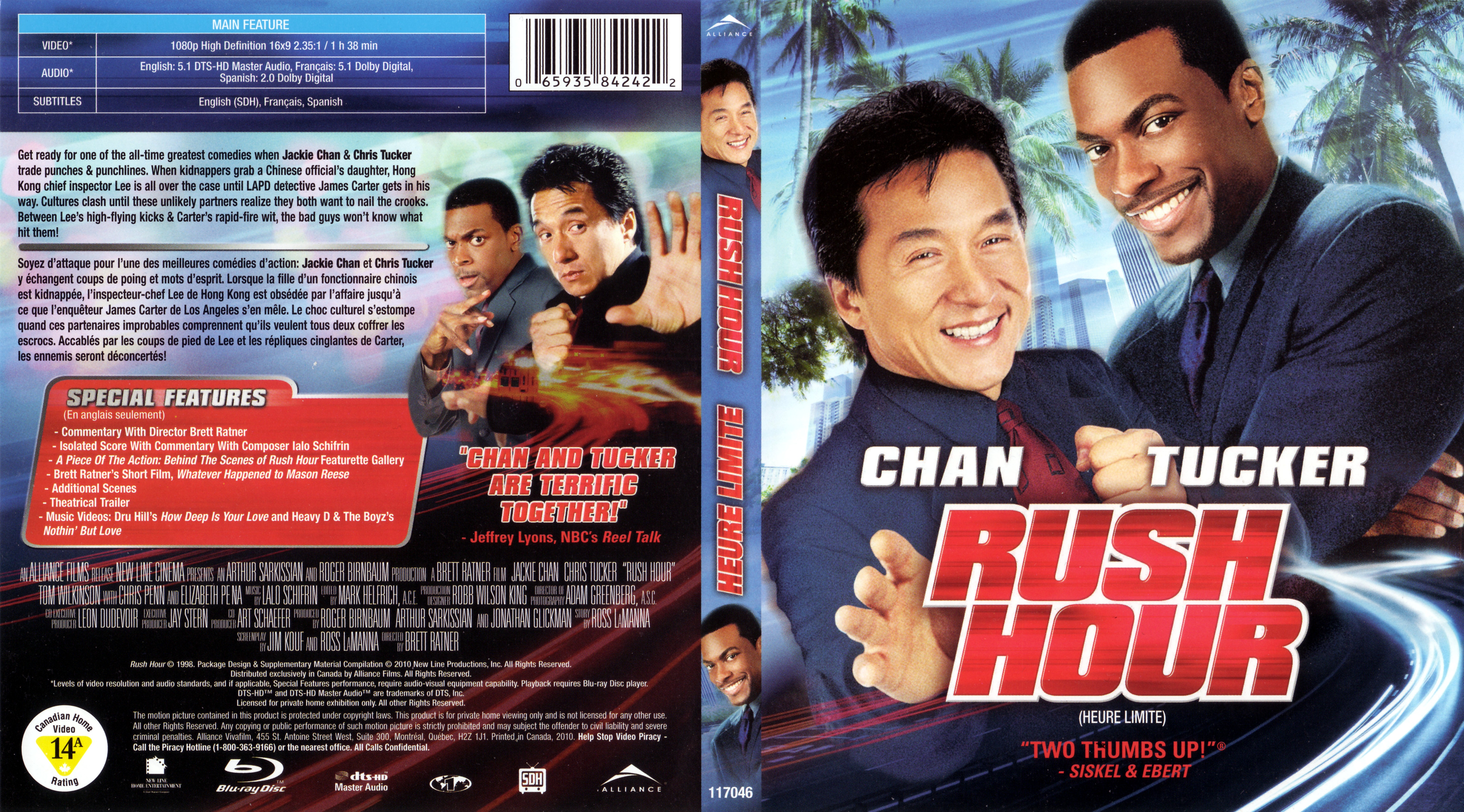 Jaquette DVD Heure limite - Rush hour (Canadienne) (BLU-RAY)
