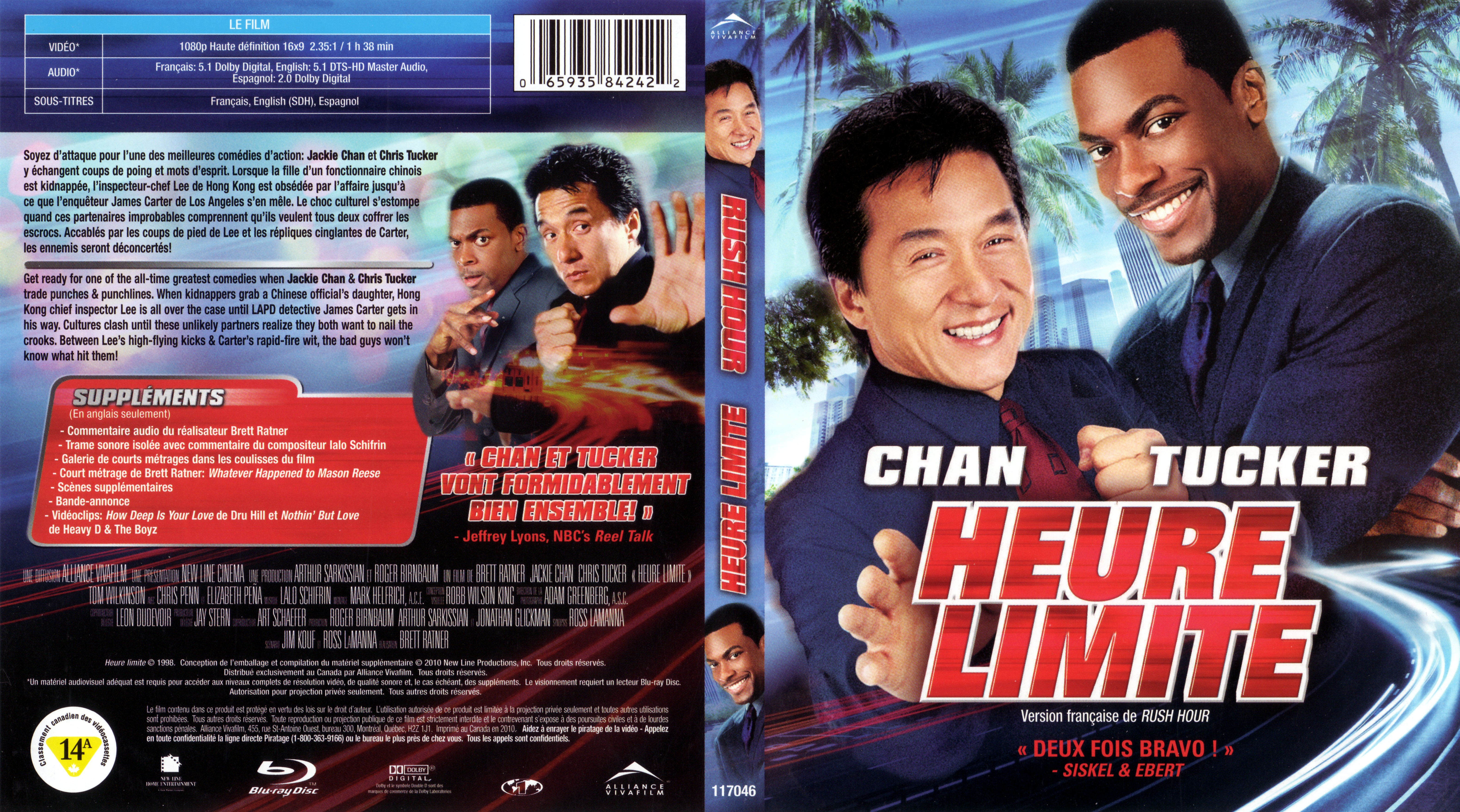 Jaquette DVD Heure limite - Rush hour (Canadienne) (BLU-RAY) v2