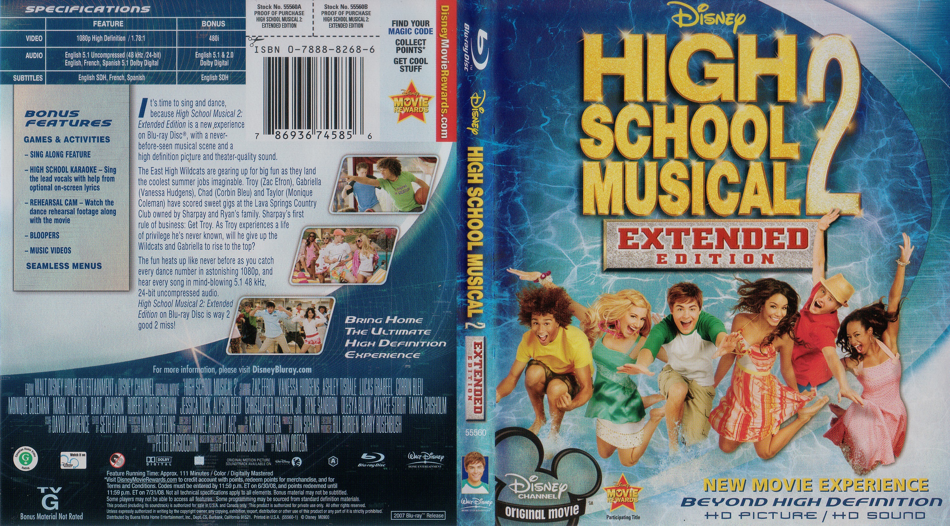 Jaquette DVD High School Musical 2 (Canadienne) (BLU-RAY)