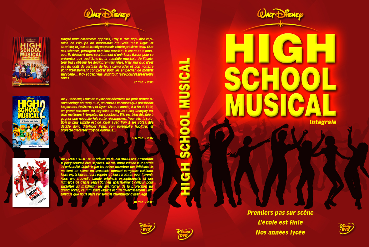 Jaquette DVD High school musical Trilogie custom