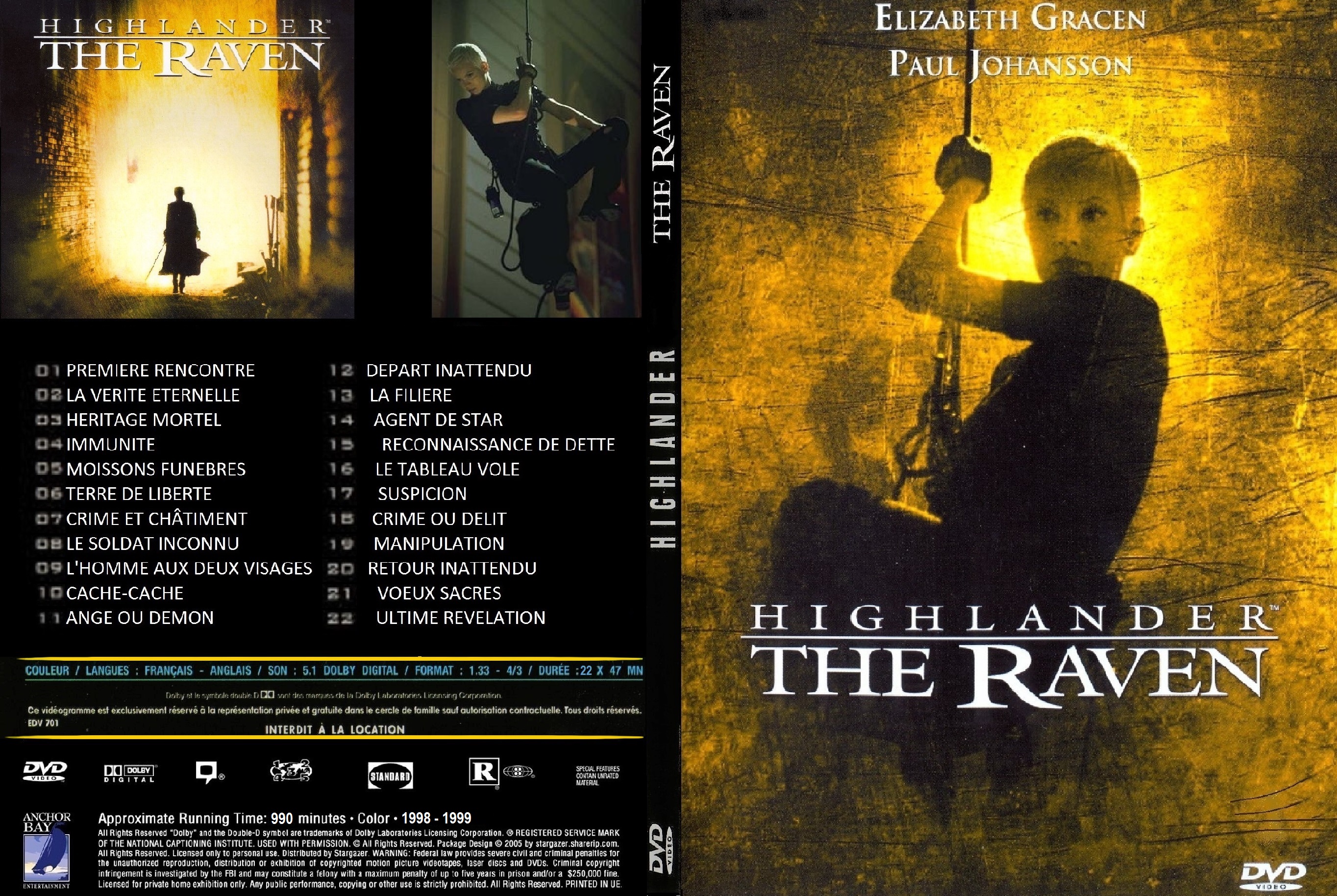 Jaquette DVD Highlander The Raven SLIM custom