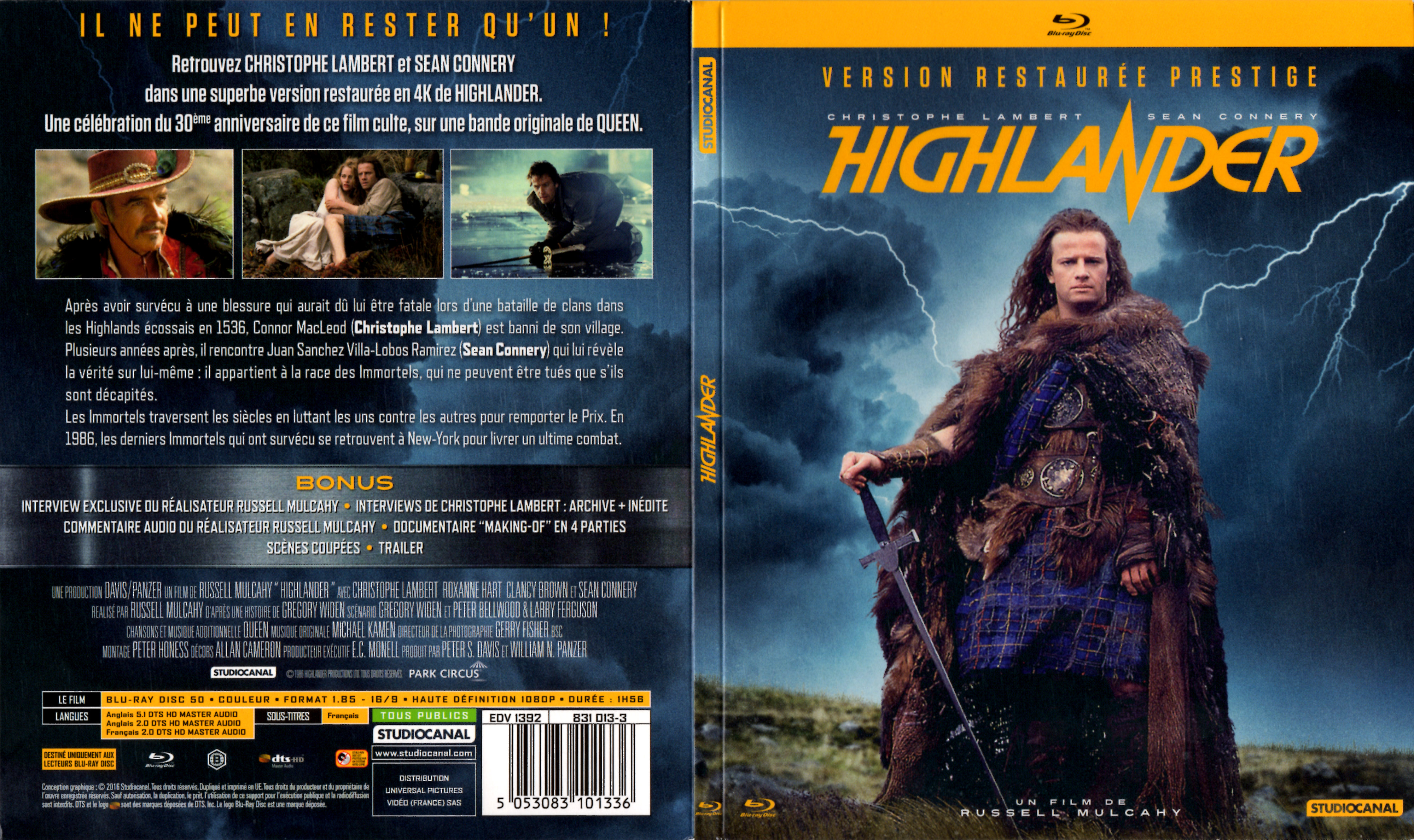 Jaquette DVD Highlander (BLU-RAY) v2