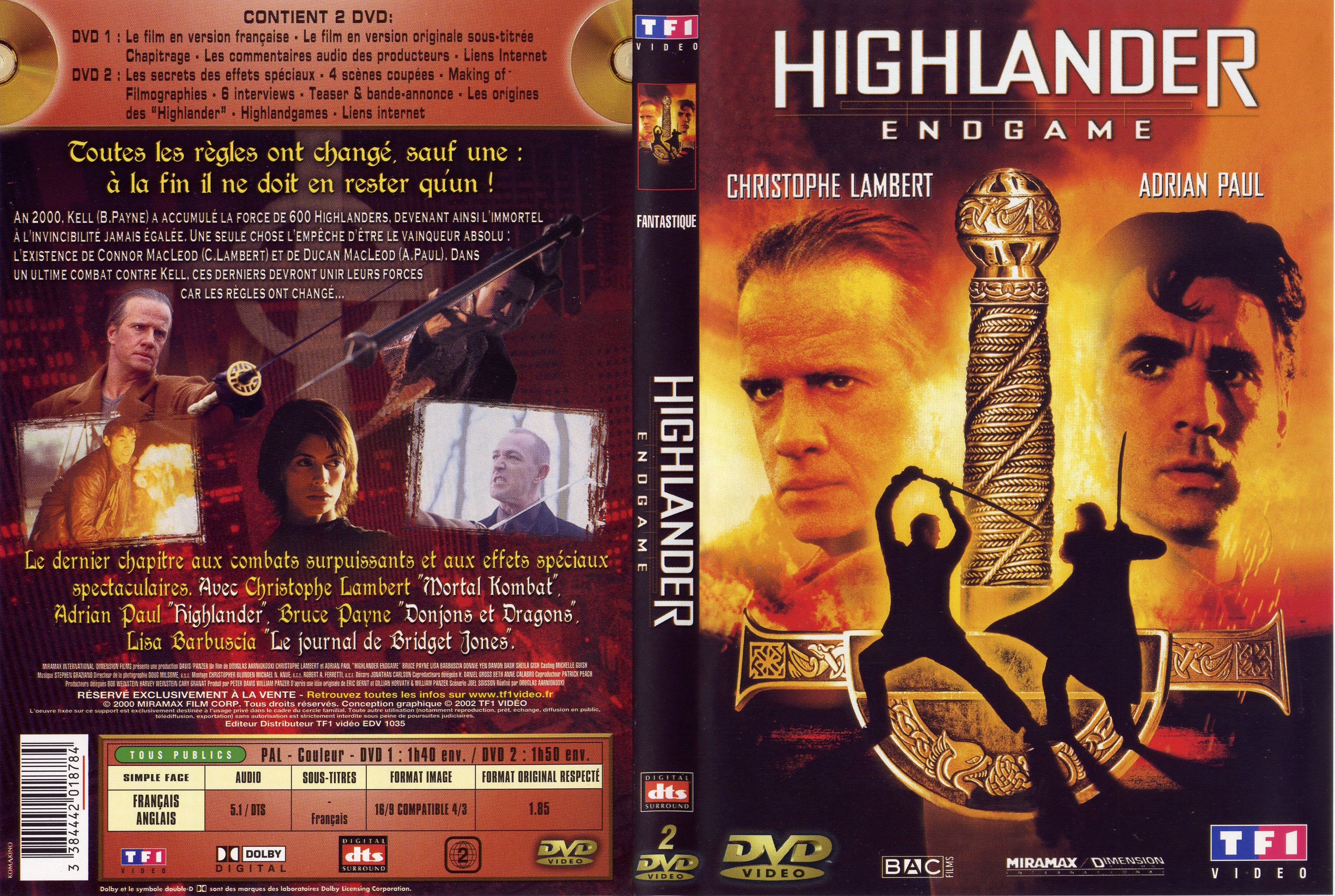 Jaquette DVD Highlander endgame